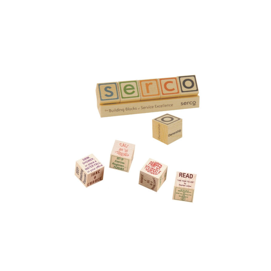 1" Wooden Cube with THREE faces imprinted 1