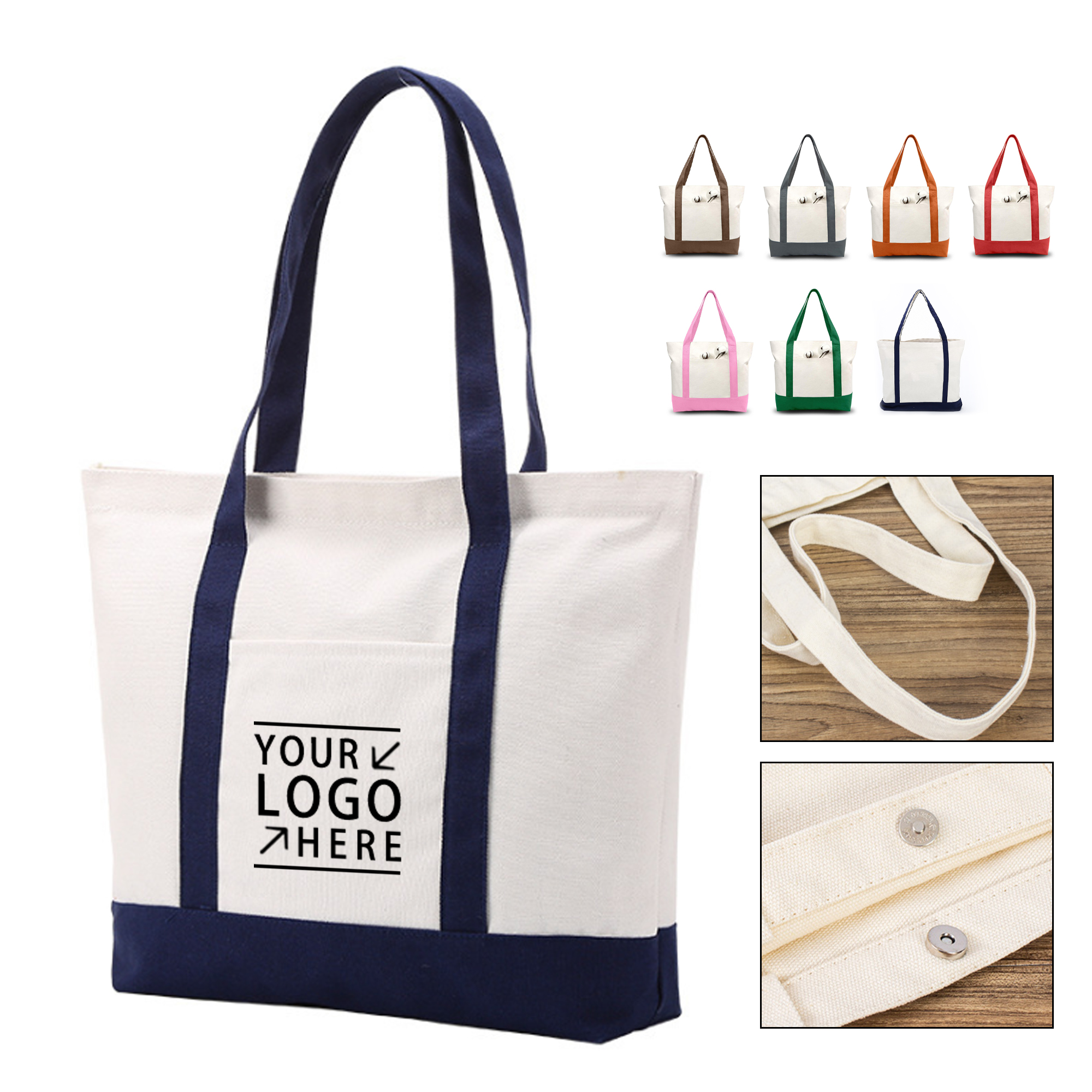 Full Color Cotton Canvas Tote Bag, custom tote bag with logo imprint 2