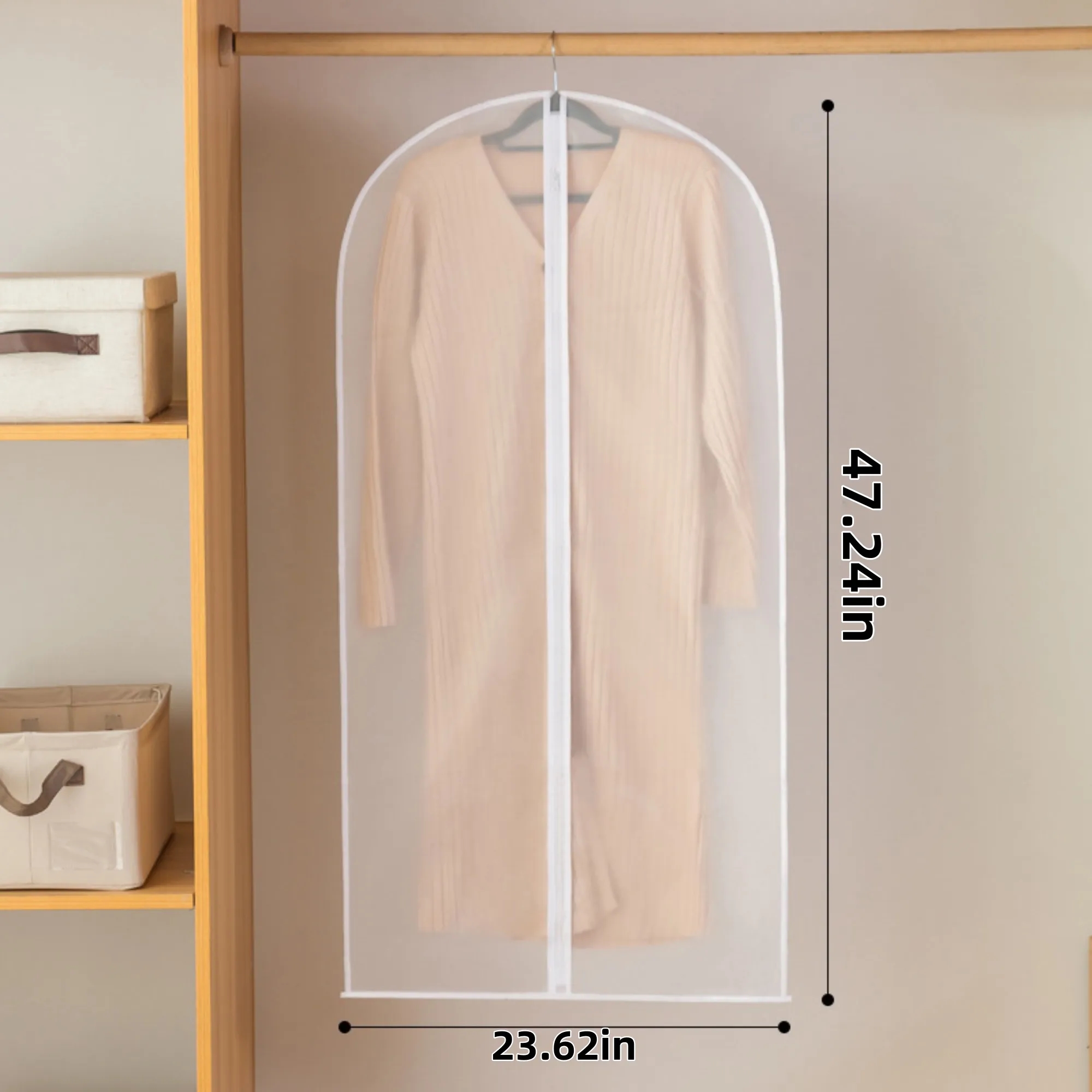 Translucent PEVA Garment Protector/Garment Bag with Zipper 3