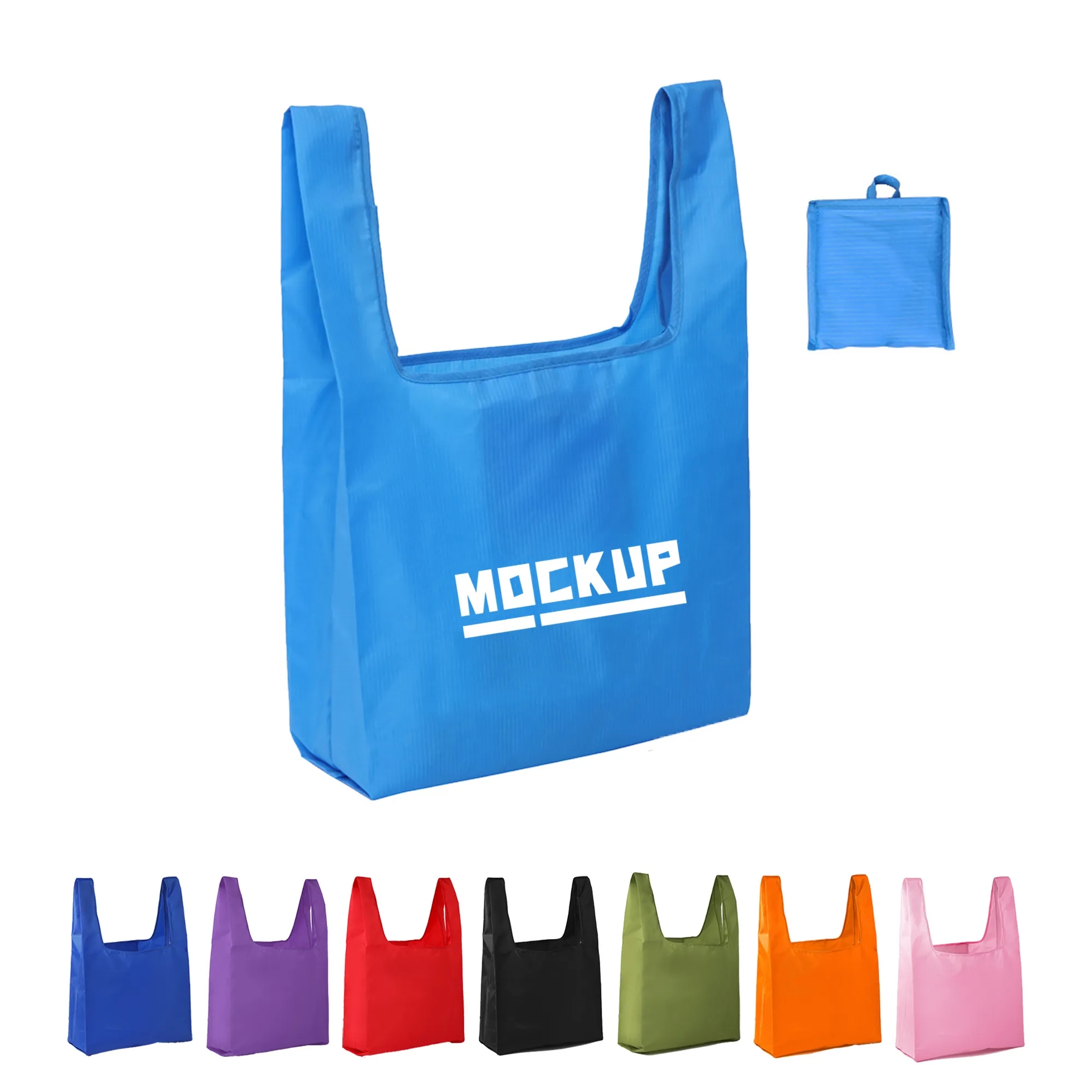 Large Foldable Grocery Tote Bag with Pouch MOQ 100 PCS, custom tote bag with logo imprint 2