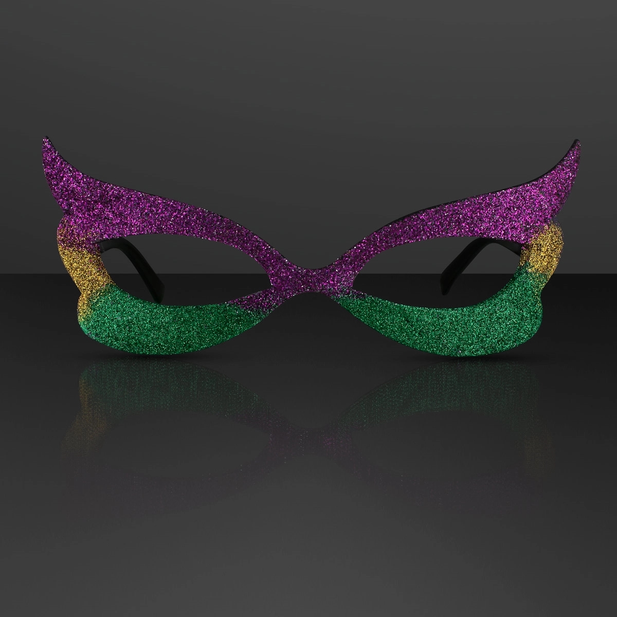 Mardi Gras Eyeglasses, Glitter Frames (Non-Light Up) 3