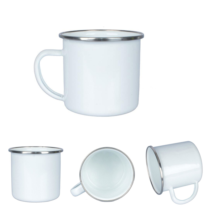 12OZ Enameled Steel Cup with Stainless Steel Rim 2