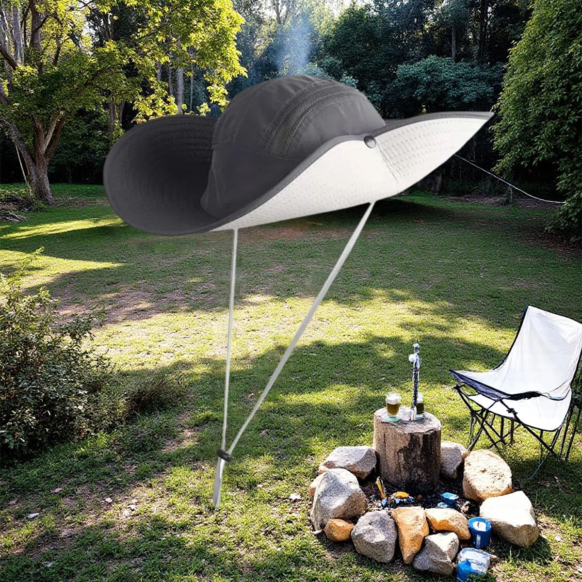 Outdoor Sun Protection Boonie Hat With Adjustable Chin Cord 2