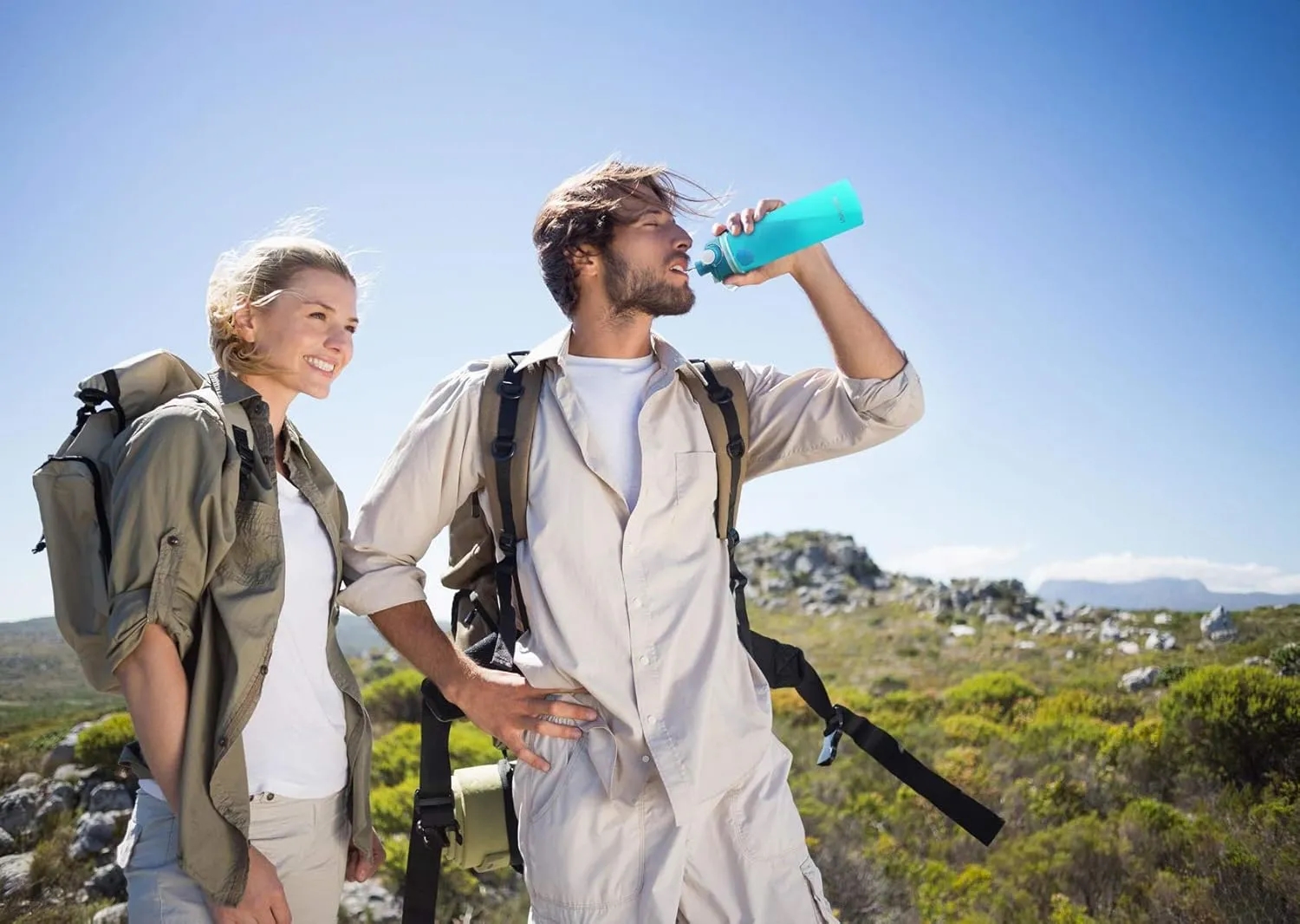 26 Oz Leak Proof Foldable Silicone Sports Water Bottles 2