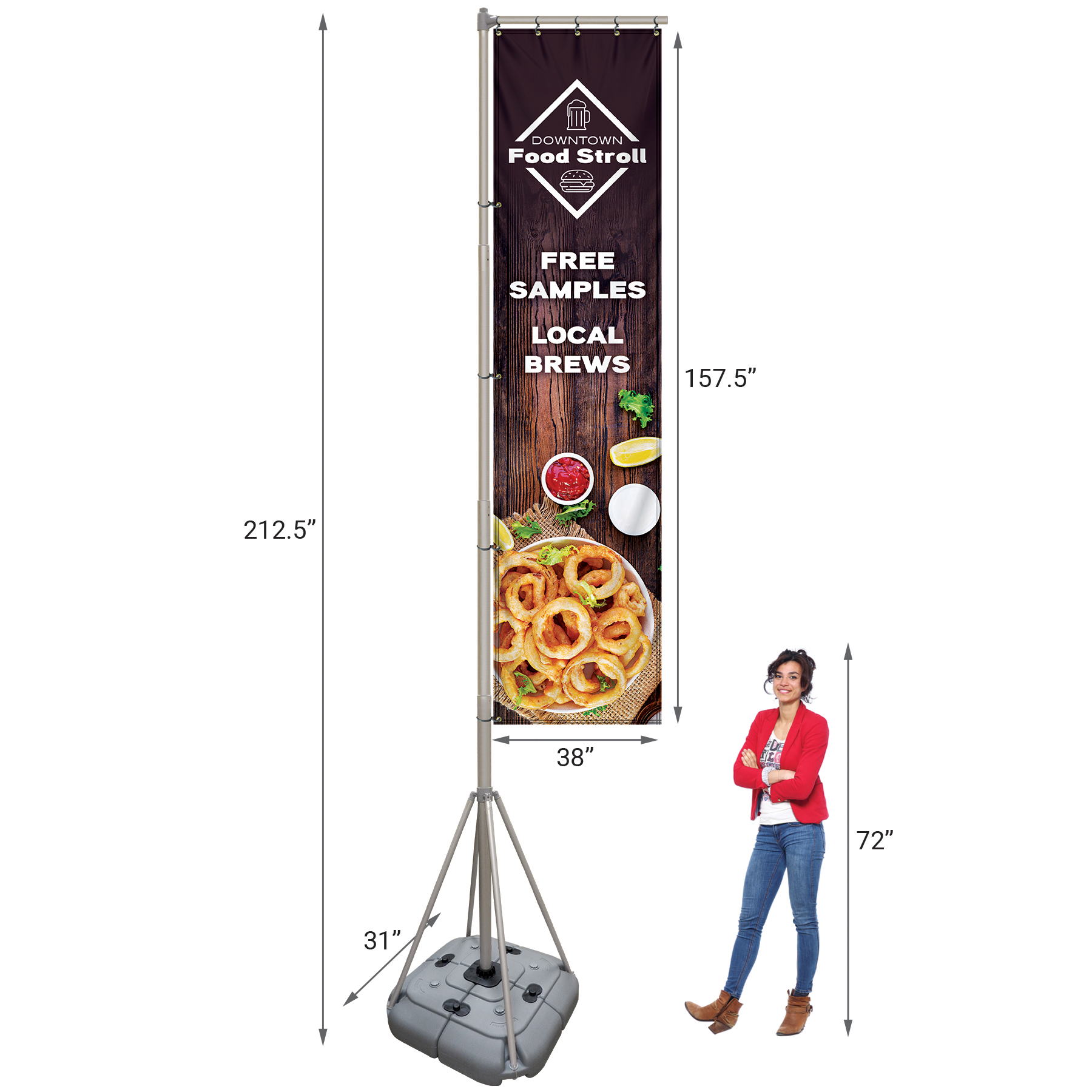 13' Giant Flagpole Kit Double Sided 8