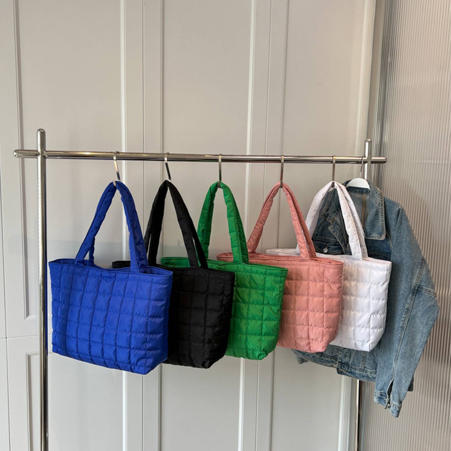 Polyester Tote Bag Pleated Cloud Shopping Handbag 5