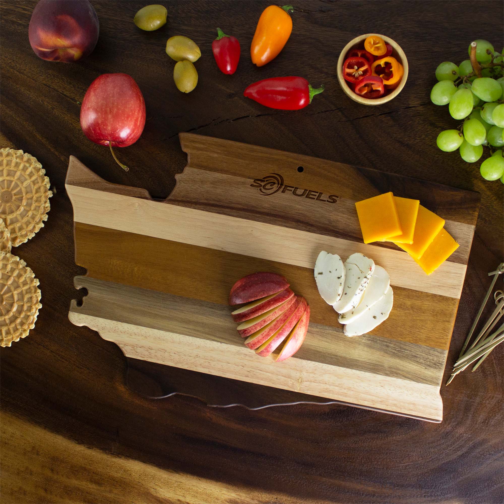 Rock & Branch® Shiplap Series Washington State Shaped Wood Serving and Cutting Board 3