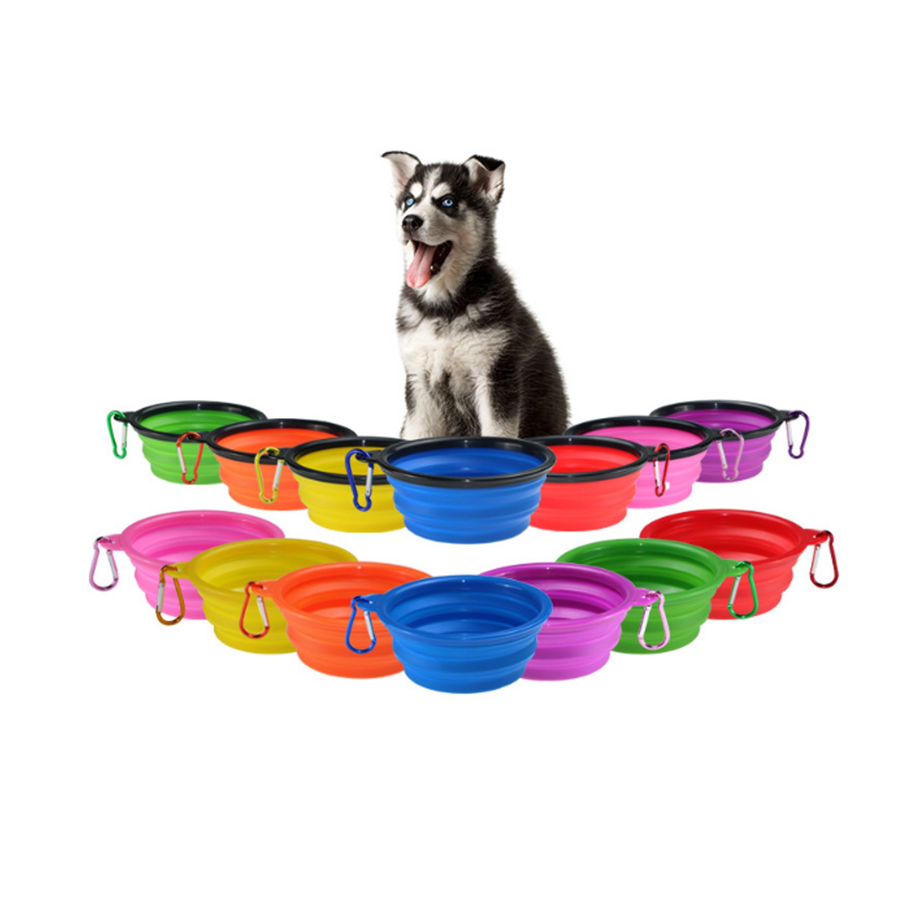 12OZ Silicone Pet Collapsible Dog Bowl with Carabiner 2