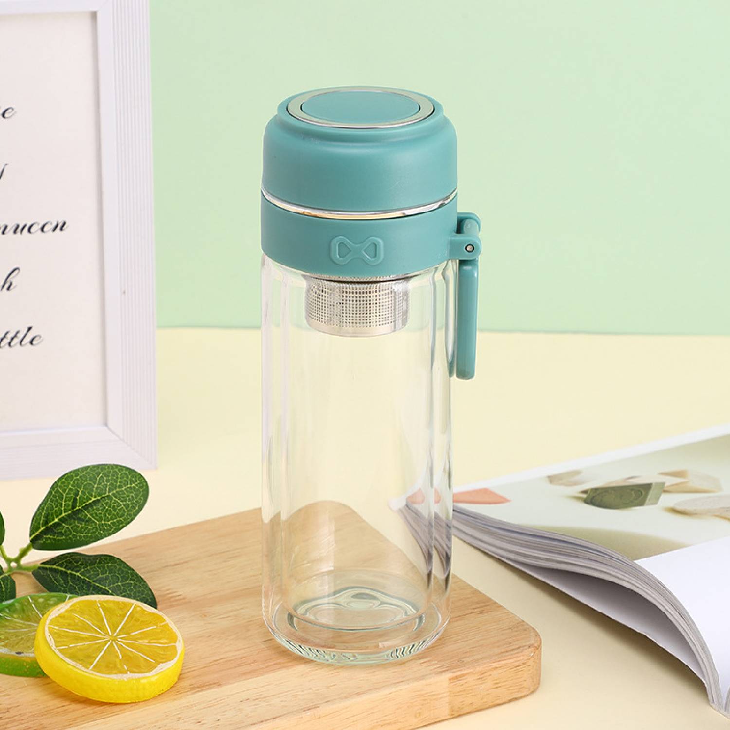 Double-layer insulated tea separator glass cup 3
