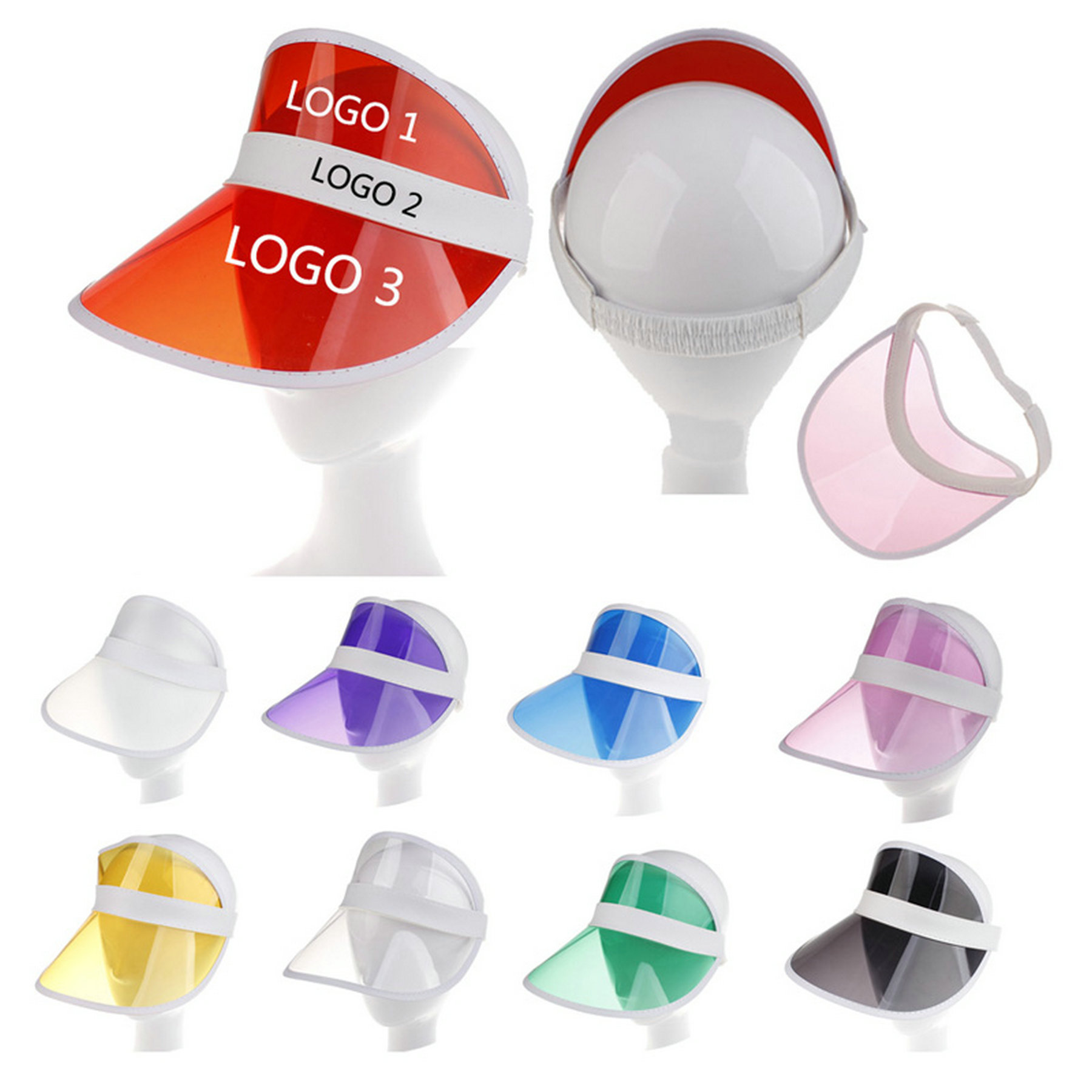 Screen Pringting PVC Sun Visor Hat 2