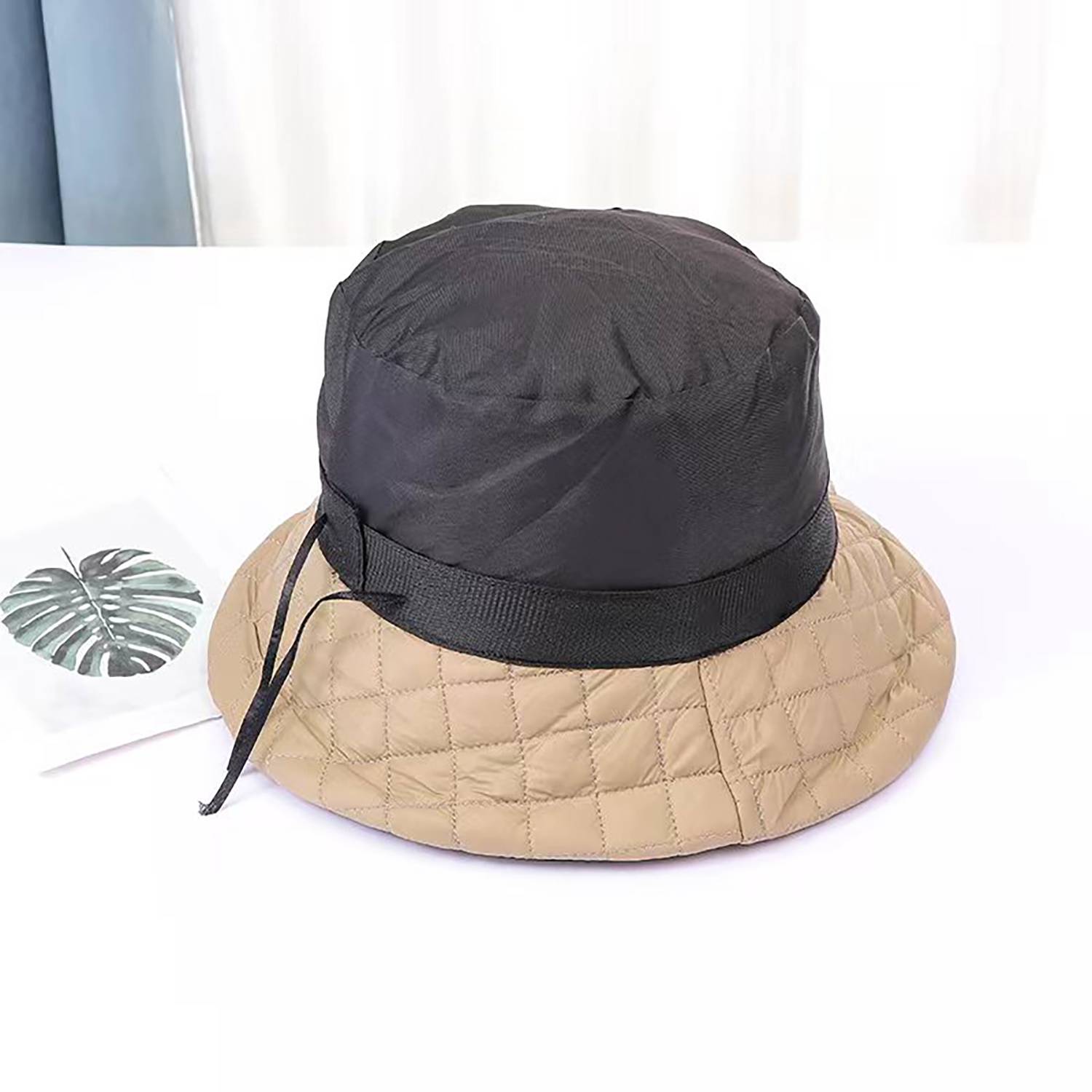 Quilted plaid bucket hat 3