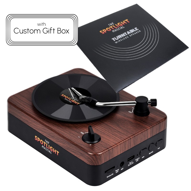 Turntable Wireless Speaker with Custom Record Envelope and Custom Gift Box 4