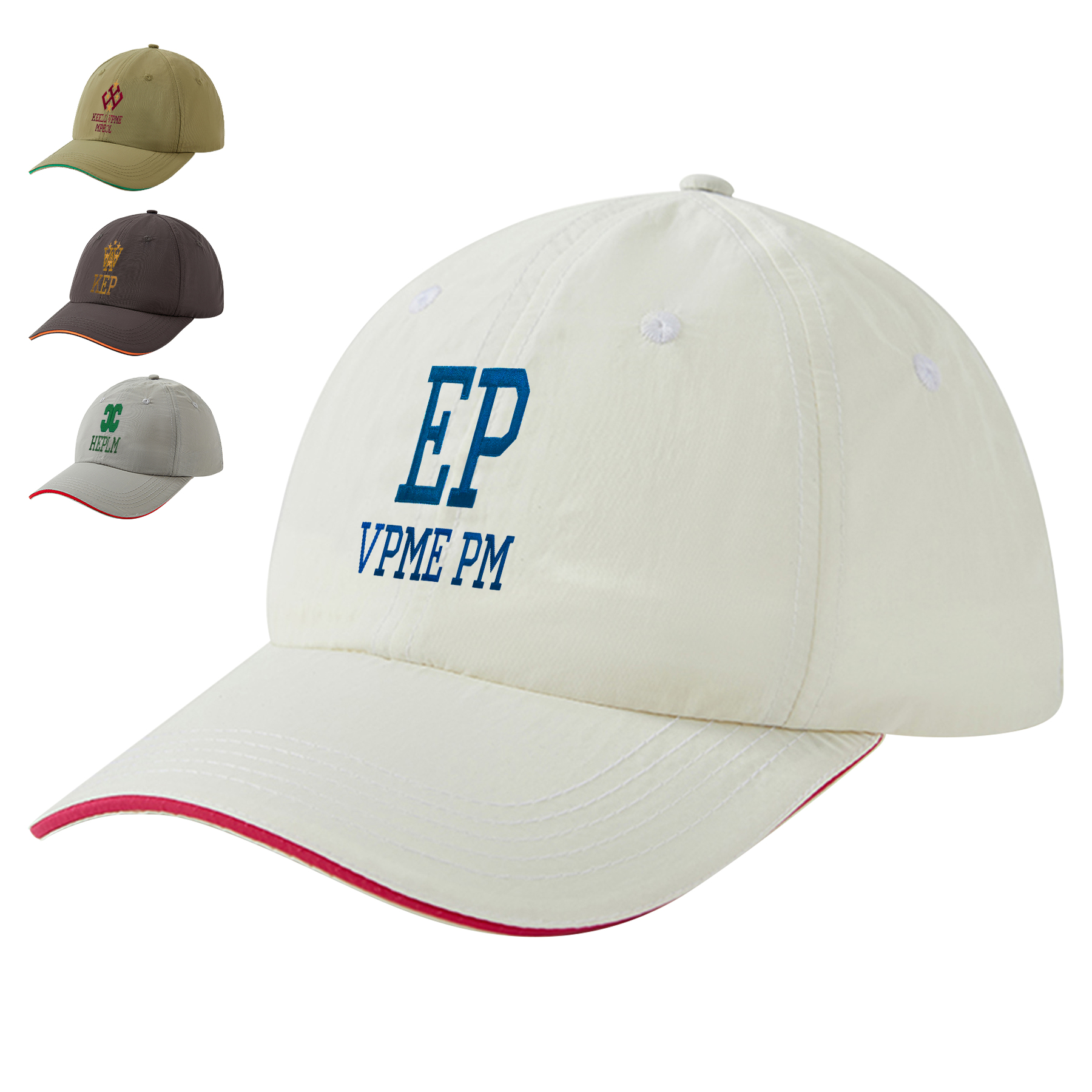 Embroidered Polyester Quick-Drying Unstructured 6-Panel Baseball Cap With Metal Adjustable Buckle 5