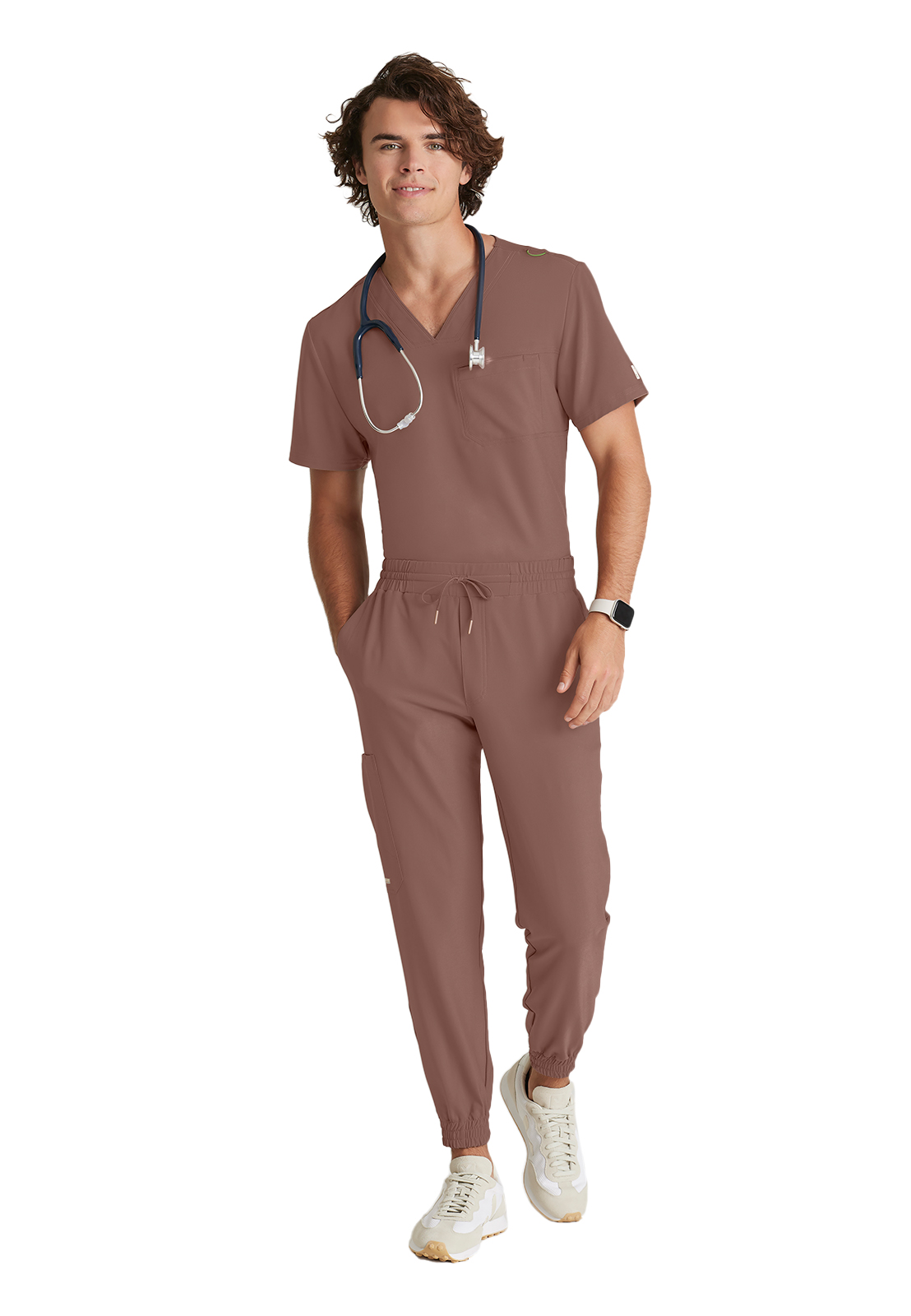 Grey's Anatomy Evolve Stretch - Men's One-Pocket V-Neck Journey Scrub Top 1