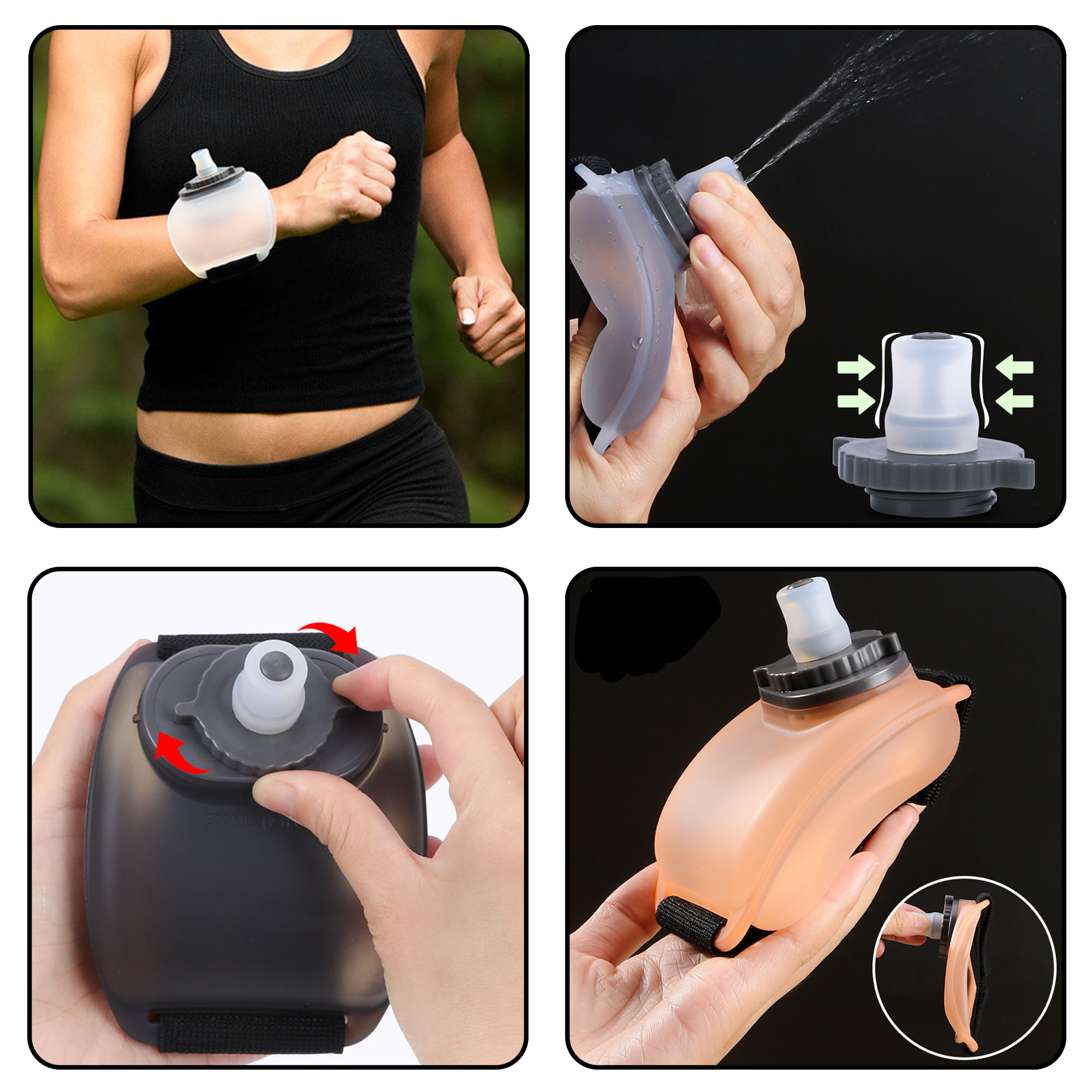 Wrist Sports Water Bottle 7oz Portable Running 2