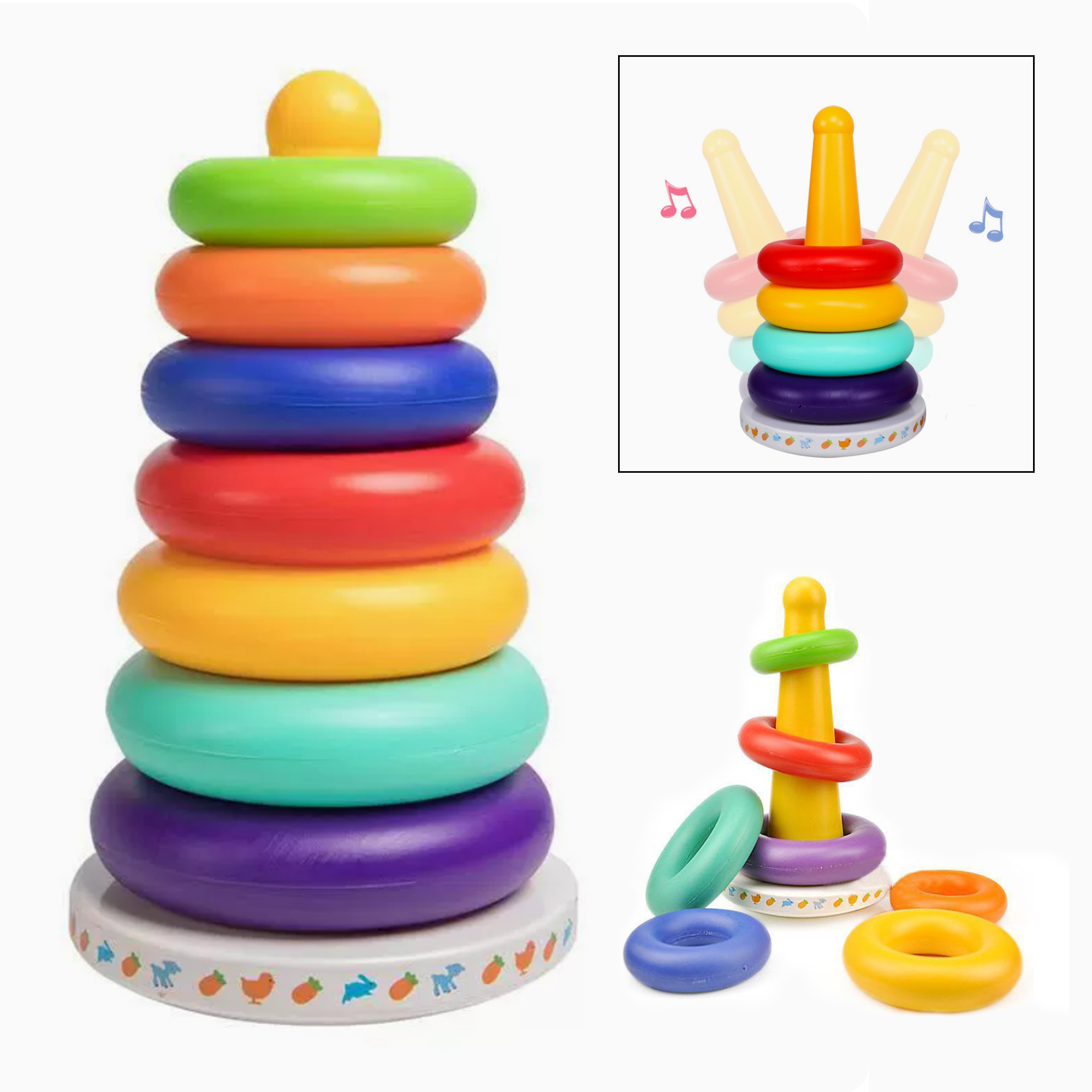 Baby Plastic Stacking Blocks Rainbow Circle 2