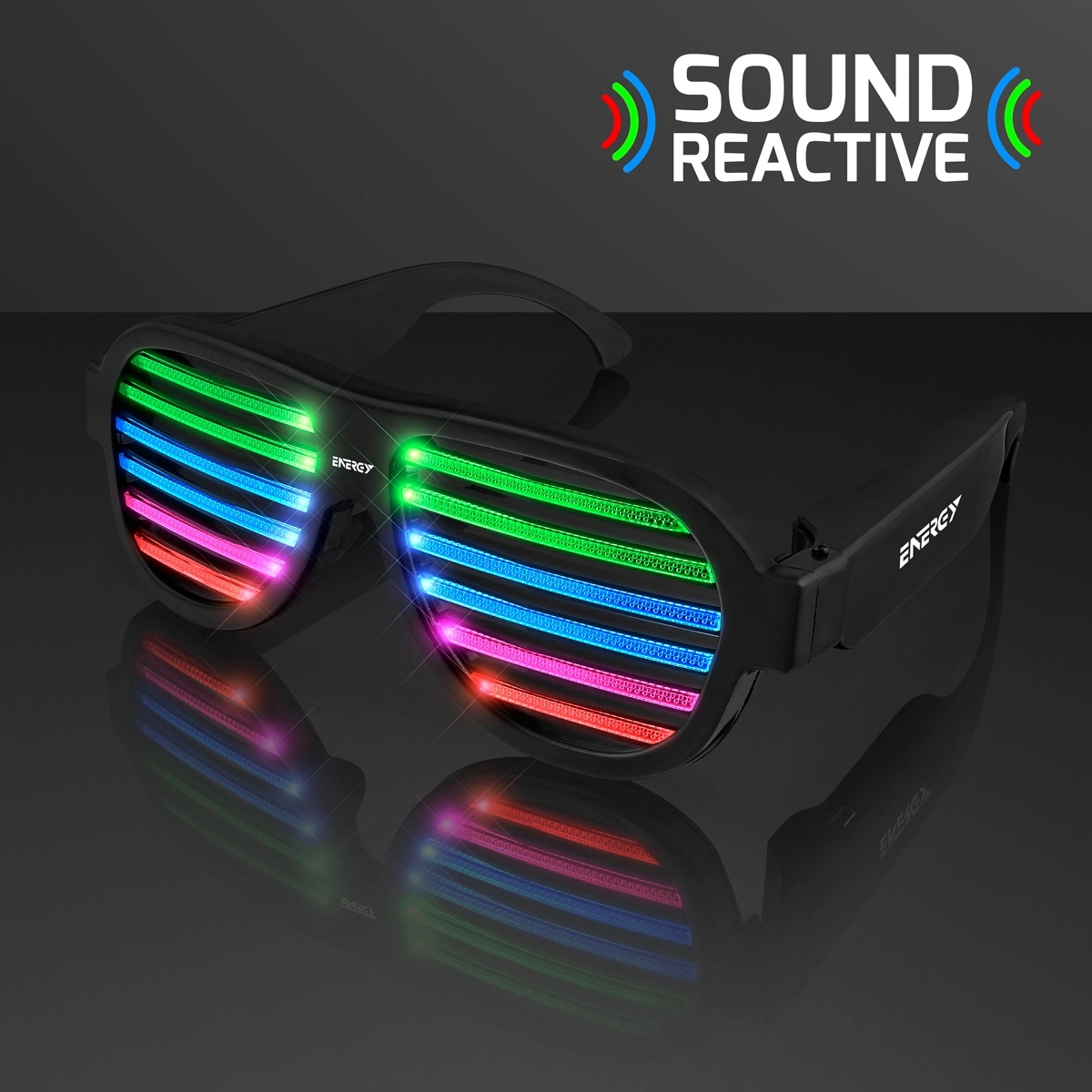 Rechargeable Sound Reactive LED Rave Glasses 2