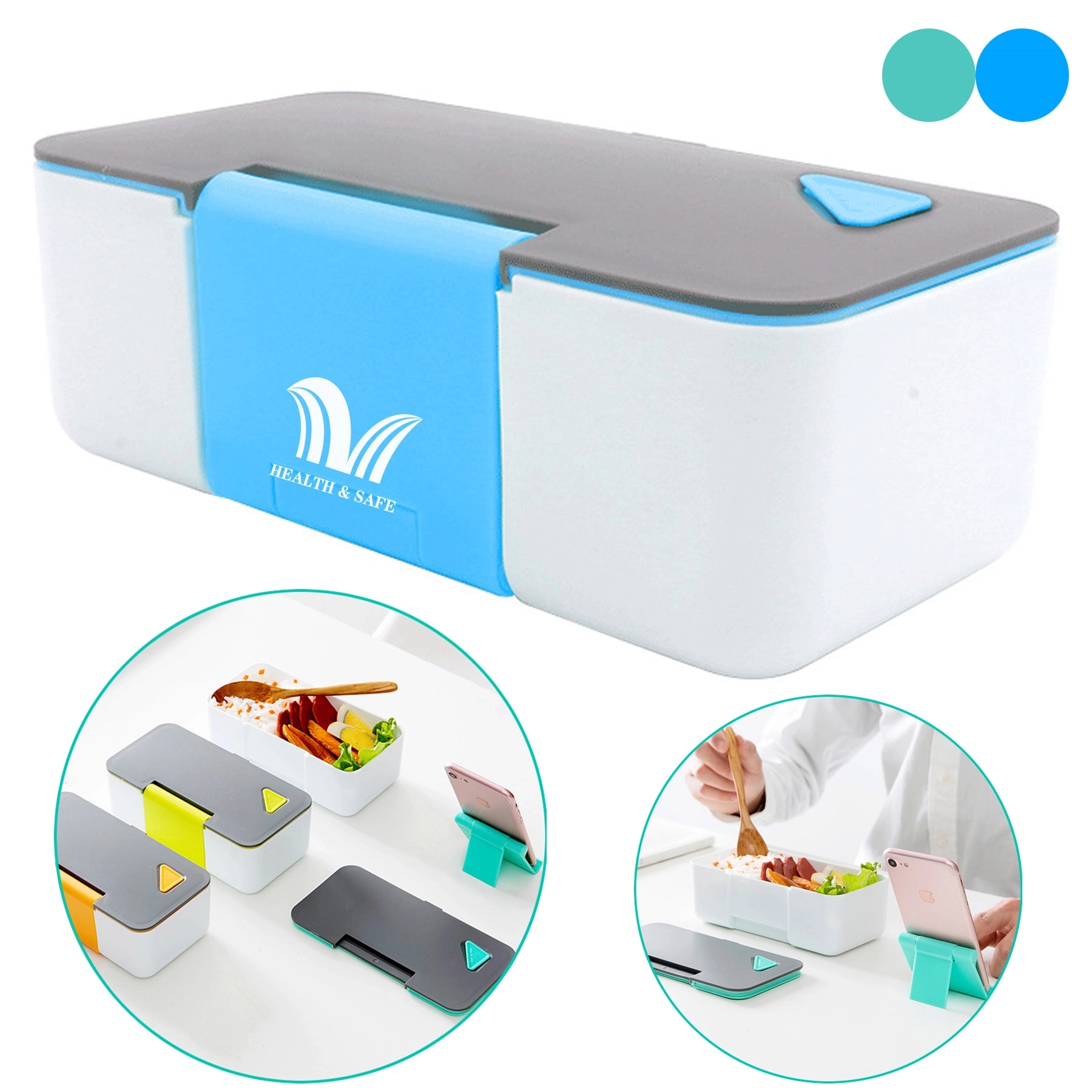 2In 1 Bento Box Wirh Phone Holder 1