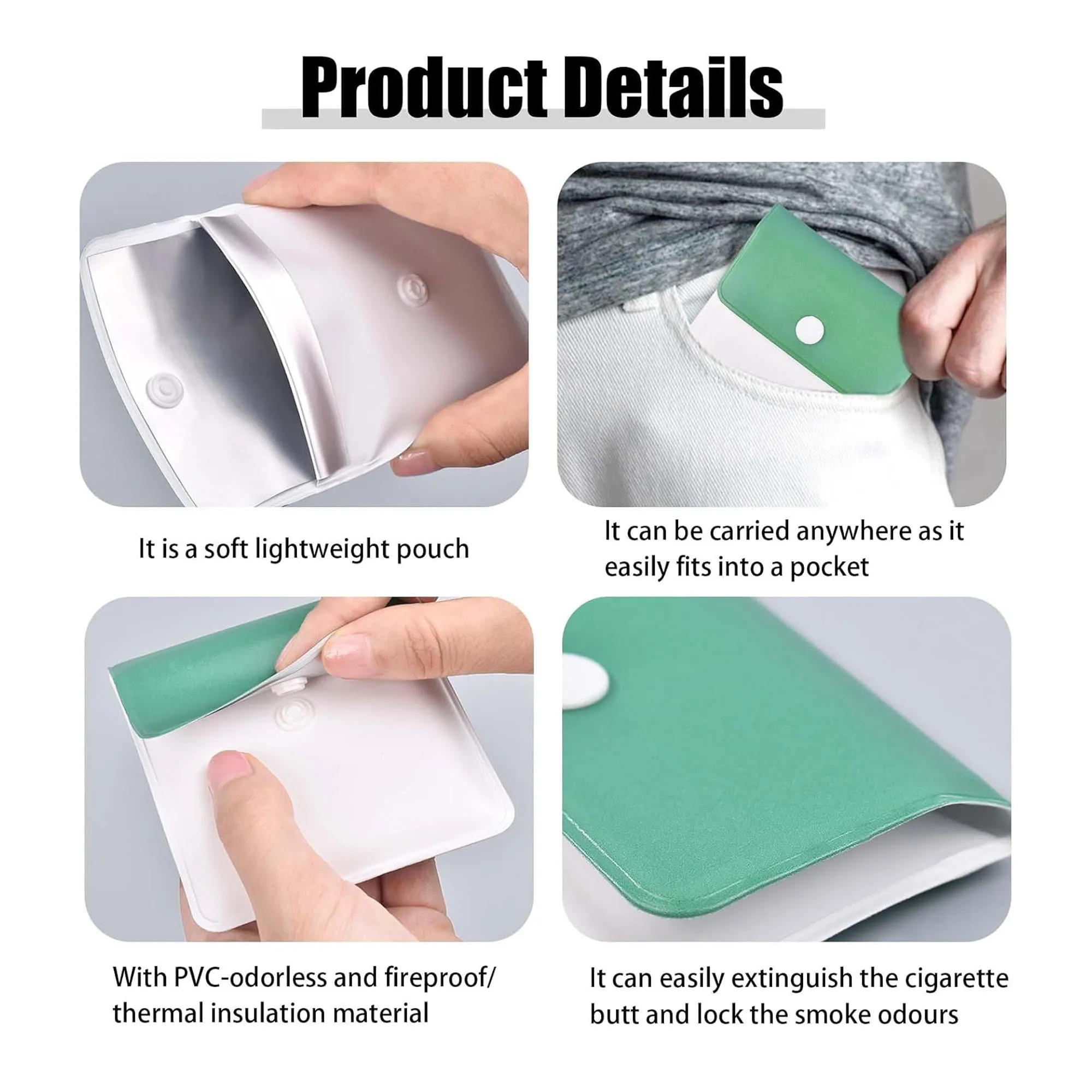 Fireproof PVC Portable Compact Pocket Ashtray Pouch 14