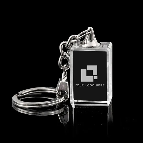 Optical Crystal Key Chain - Rectangle 3