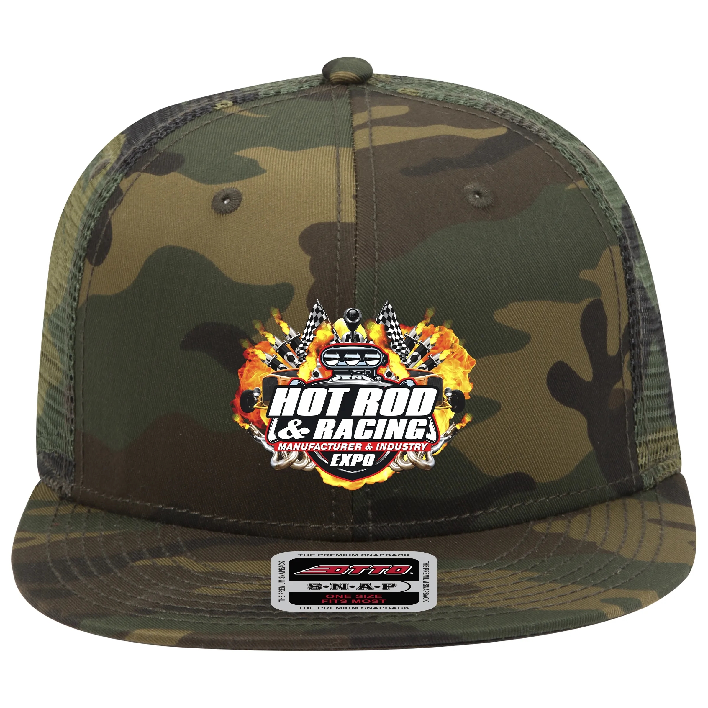 OTTO SNAP 6 PANEL MID PROFILE MESH BACK TRUCKER SNAPBACK HAT 45