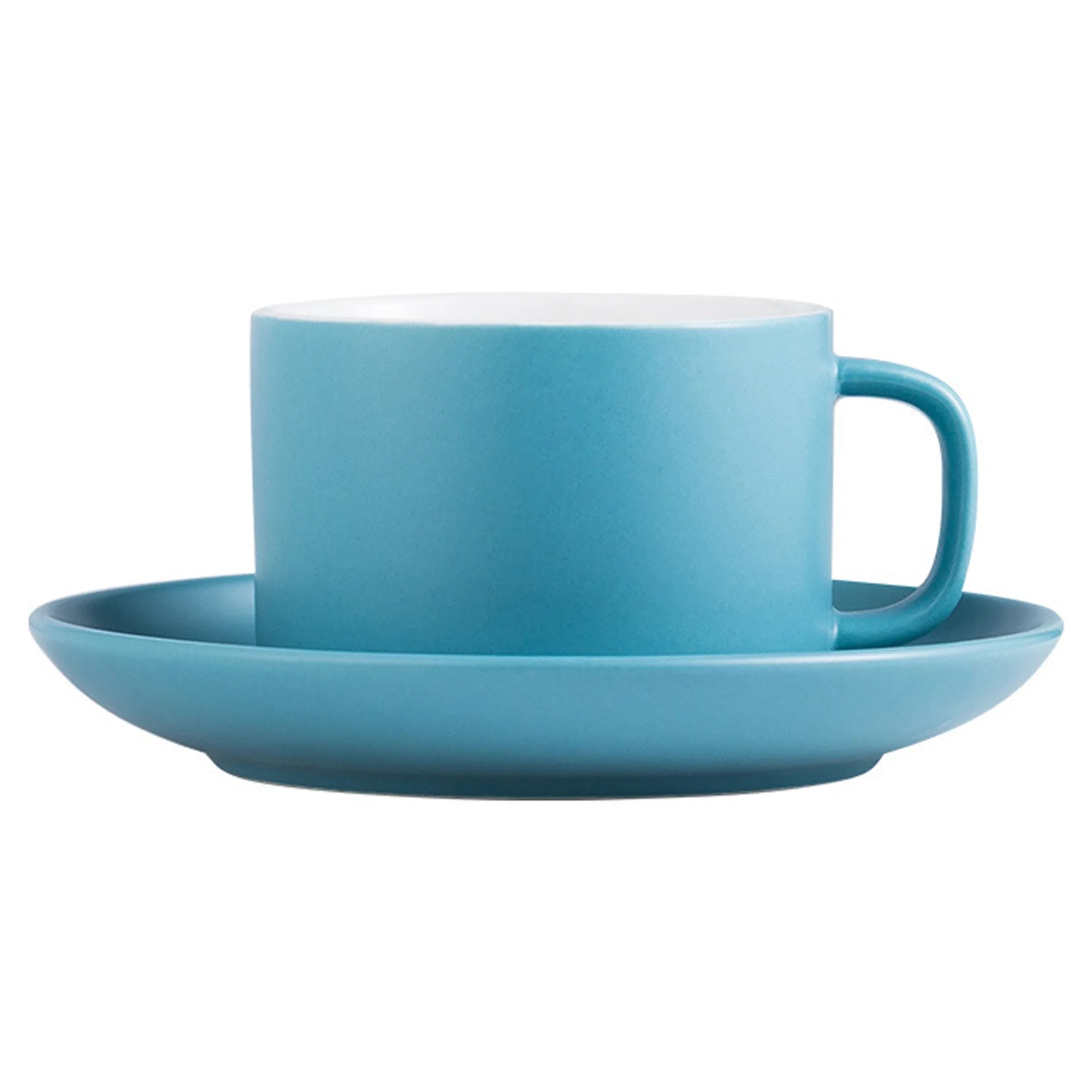 Matte Ceramic Coffee Cup and Saucer Set 4