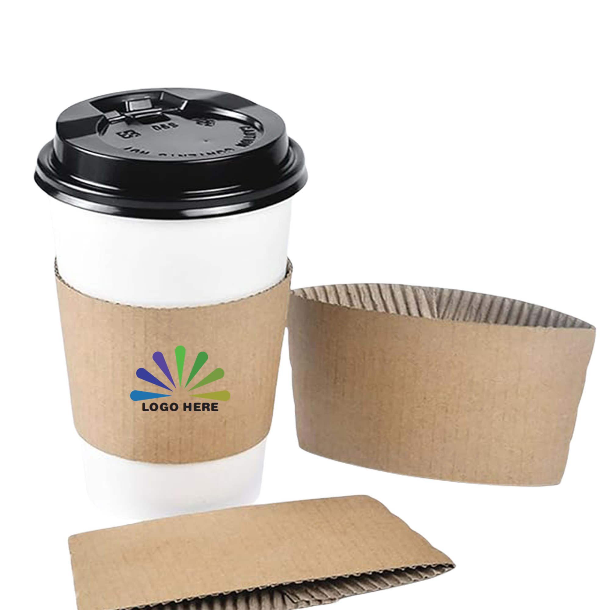Disposable Corrugated Kraft Paper Cup Sleeve 2
