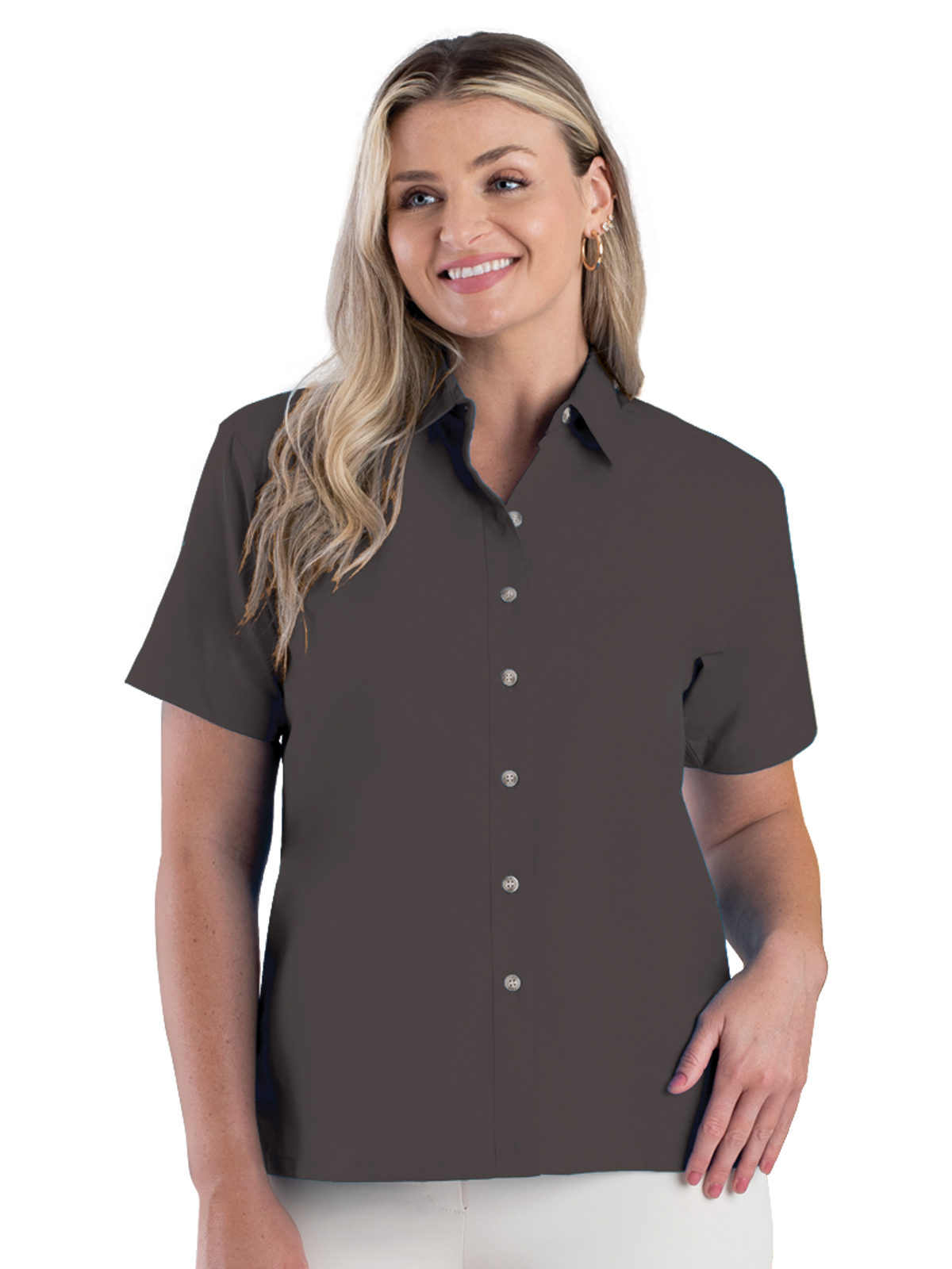 Blue Generation - Women's Pocketless Short Sleeve Superblend Poplin Shirt 43