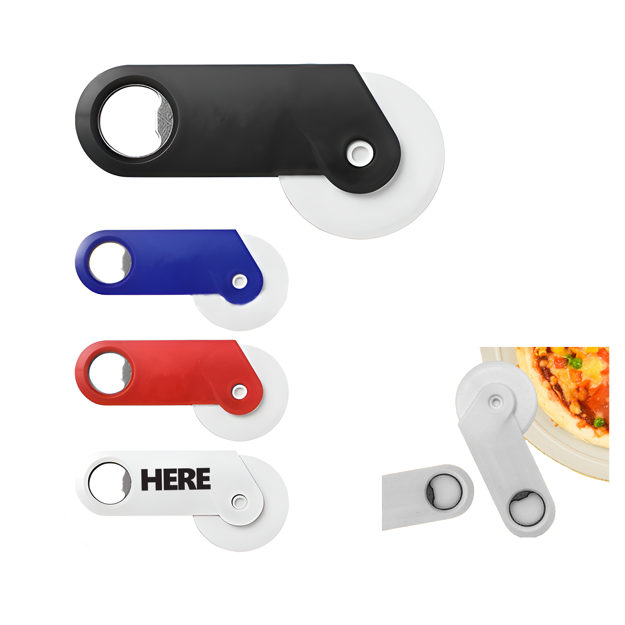 Promotional Eco Friendly Pizza Cutter with Bottle Opener 2