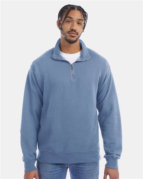 Unisex Garment-Dyed Quarter-Zip Sweatshirt - GDH425 14