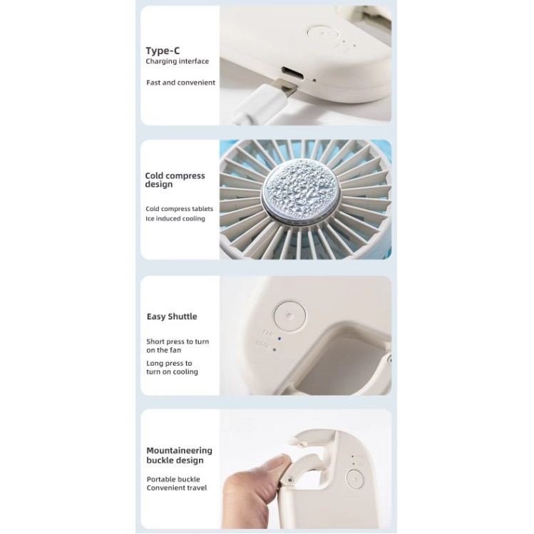 Handheld Air Cooling Fan With Buckle 2