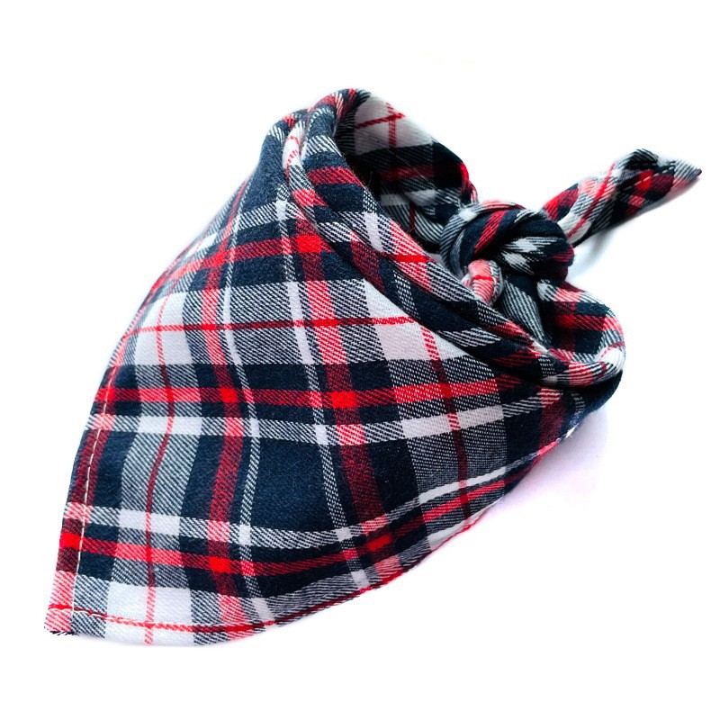 Dog Bandana Plaid Reversible Triangle Bibs Scarf 21