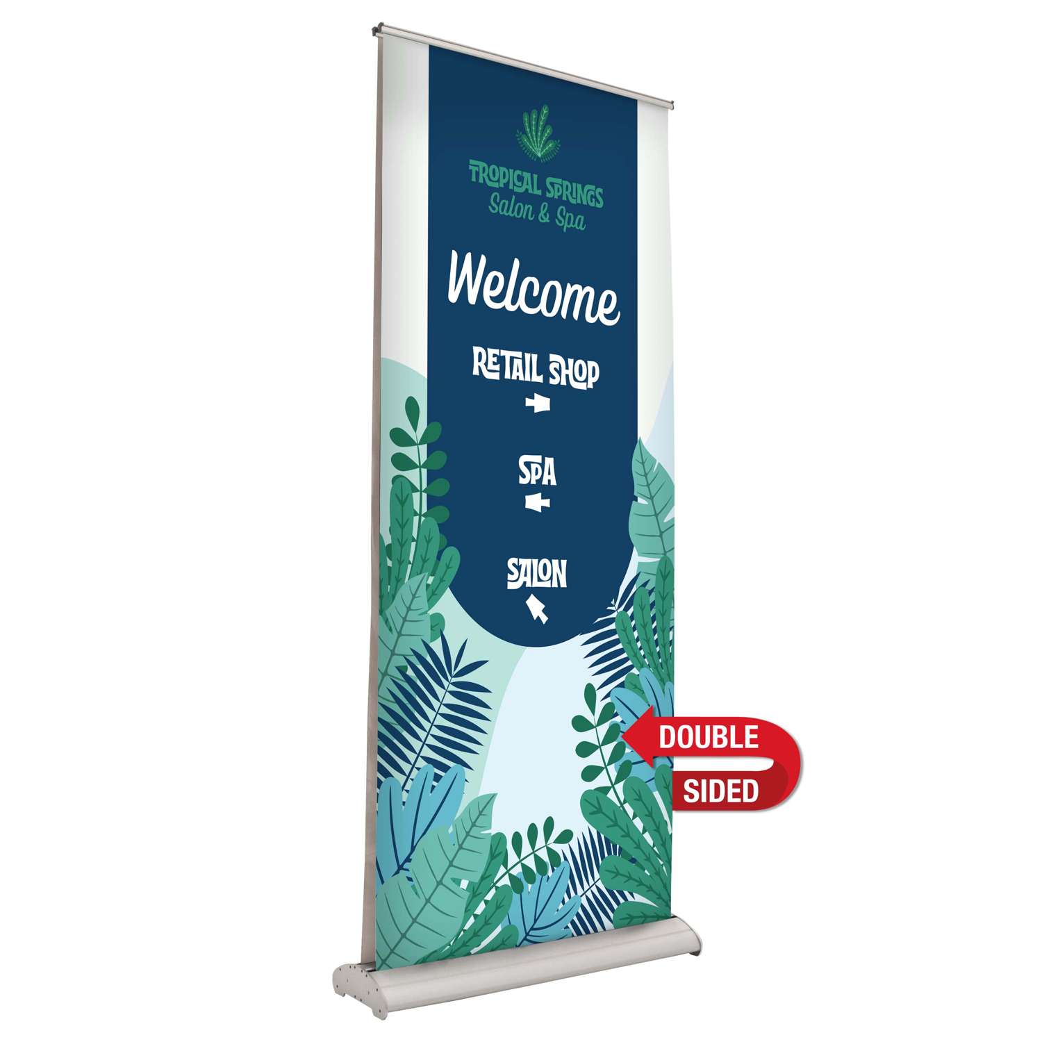 33.5" Deluxe Pro Retractor Double-Banner Kit (No-Curl Opaque Fabric) 2