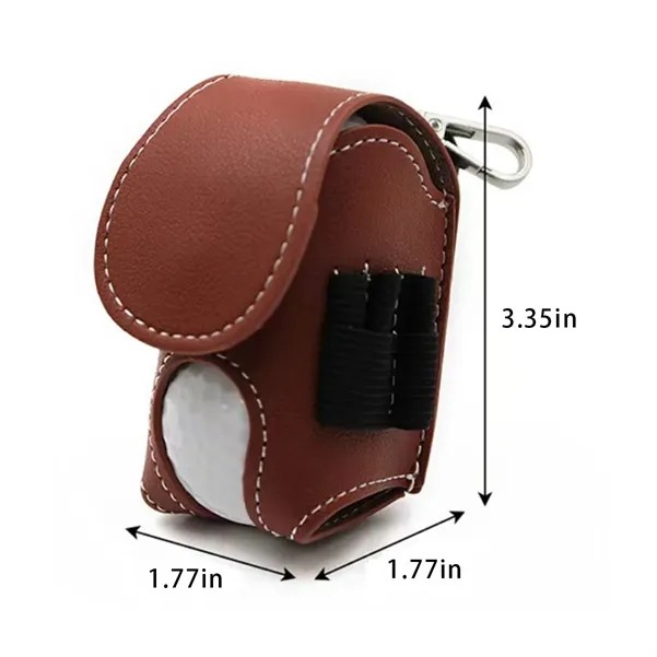 PU Leather Mini Golf Ball Pouch Bag 1