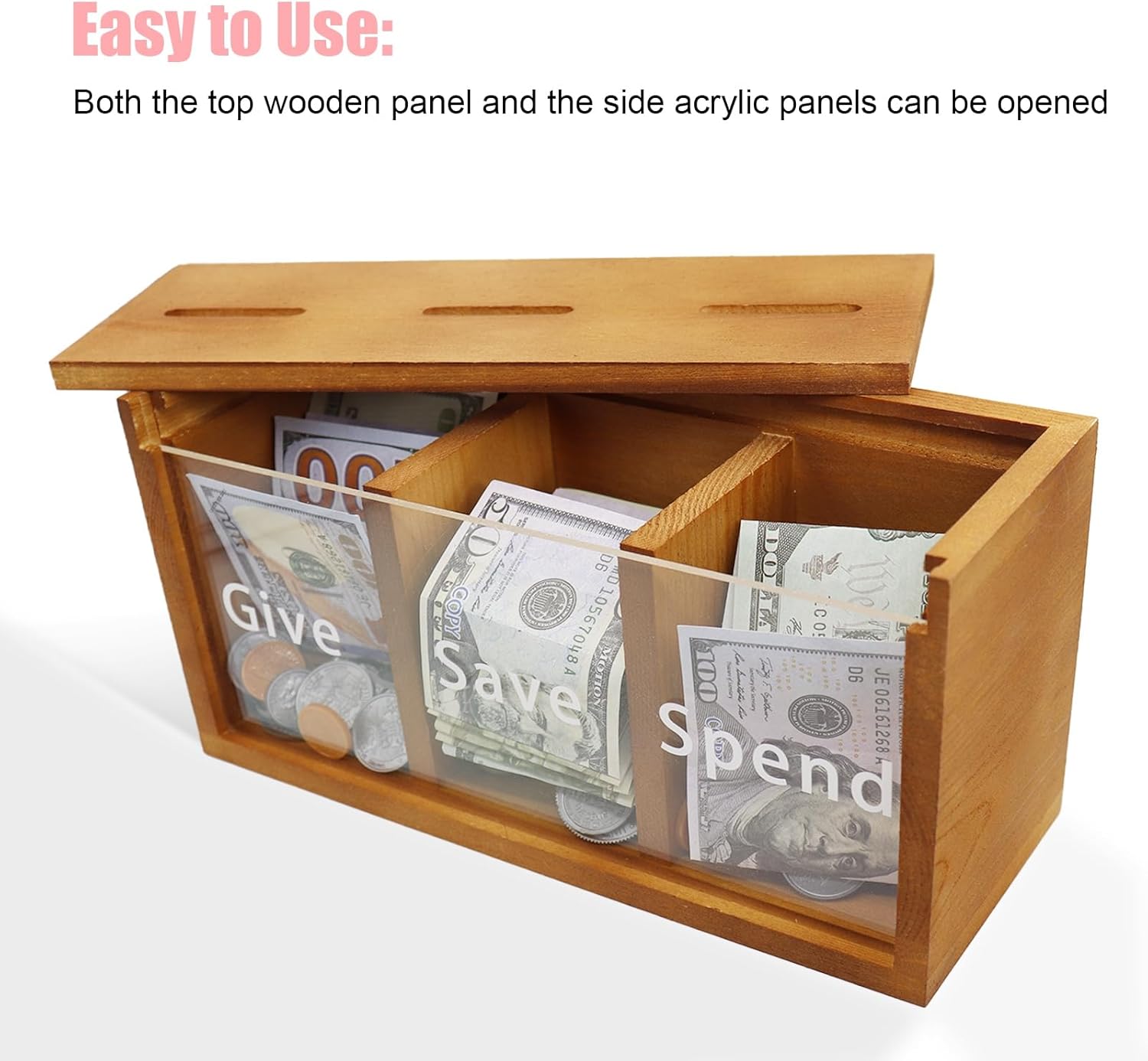 Spend Save Give Piggy Bank for Kids 7
