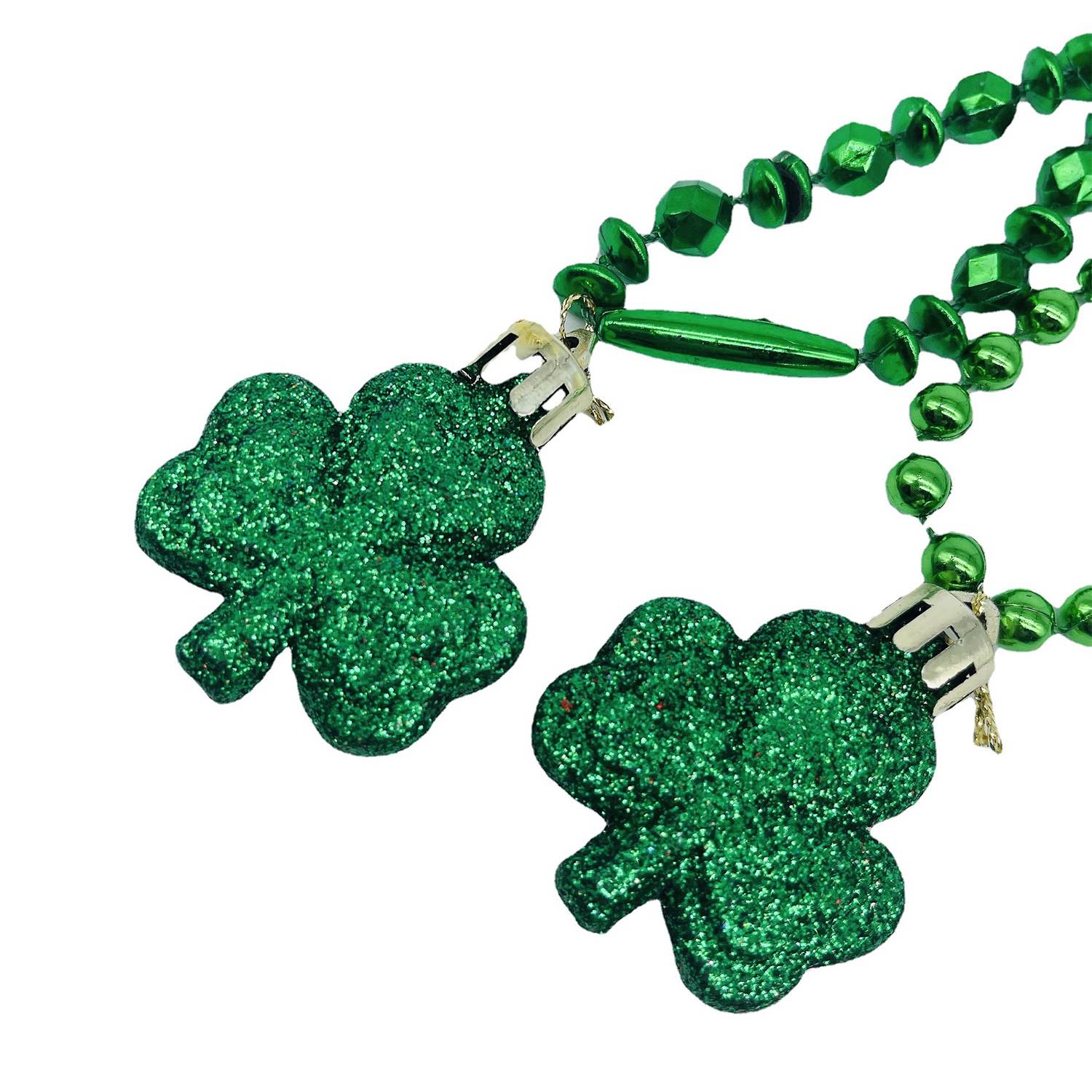 Green Clover beaded necklace 4