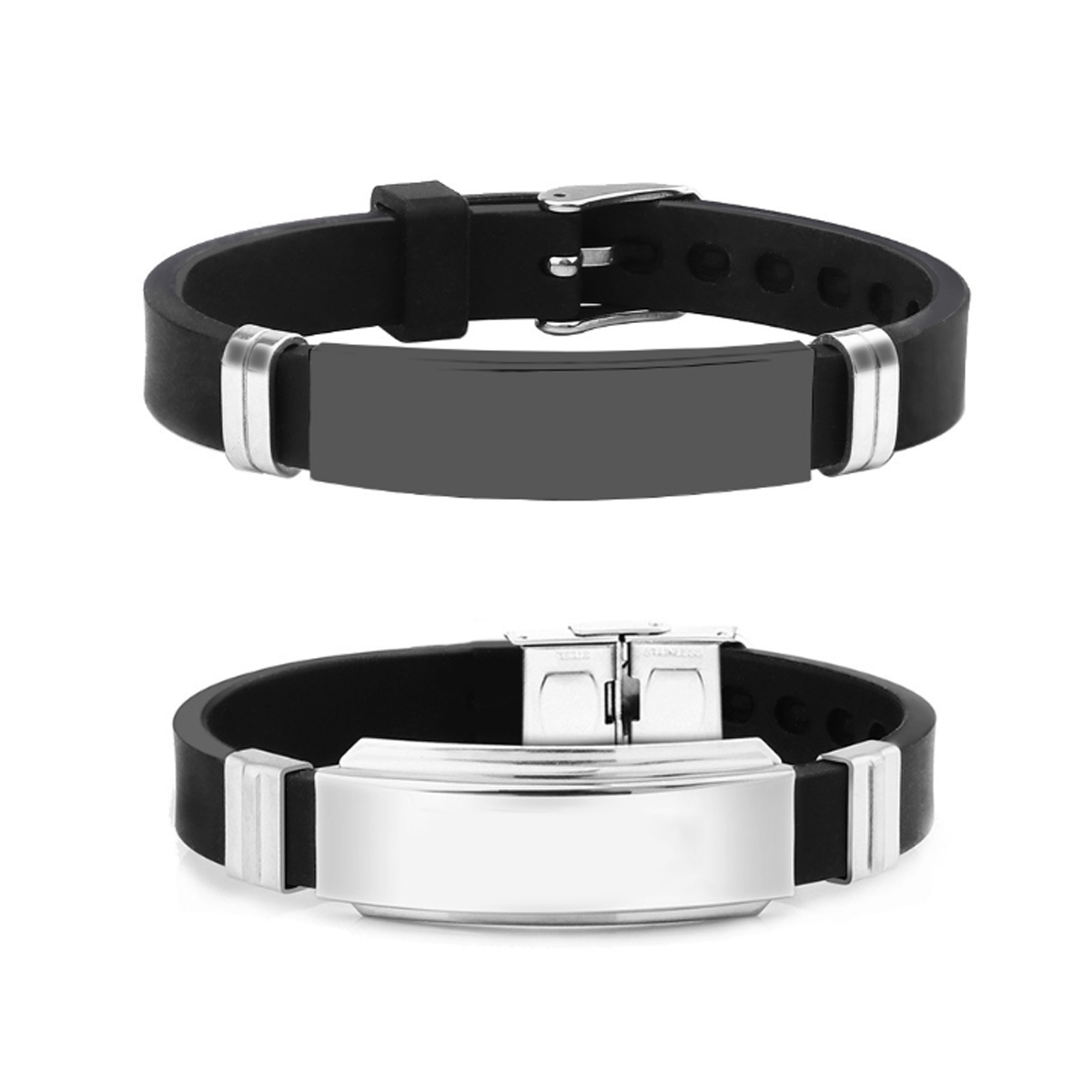 Stainless Steel Silicone Bracelet Custom Wristband 3