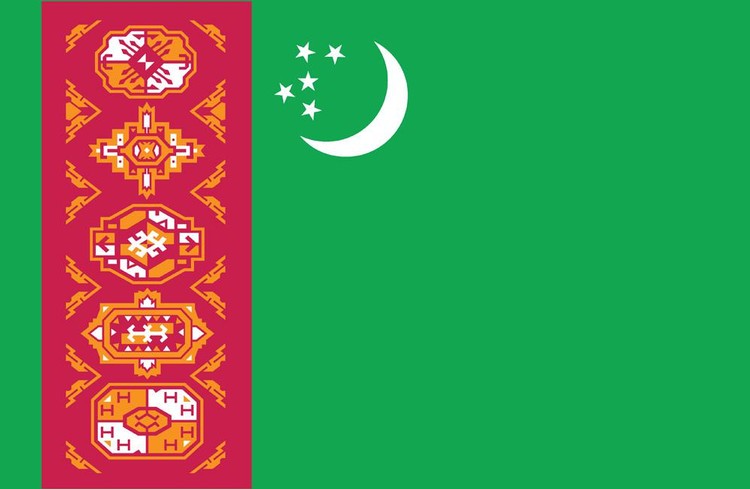Turkmenistan Flag - 5' x 8' - Nylon 1