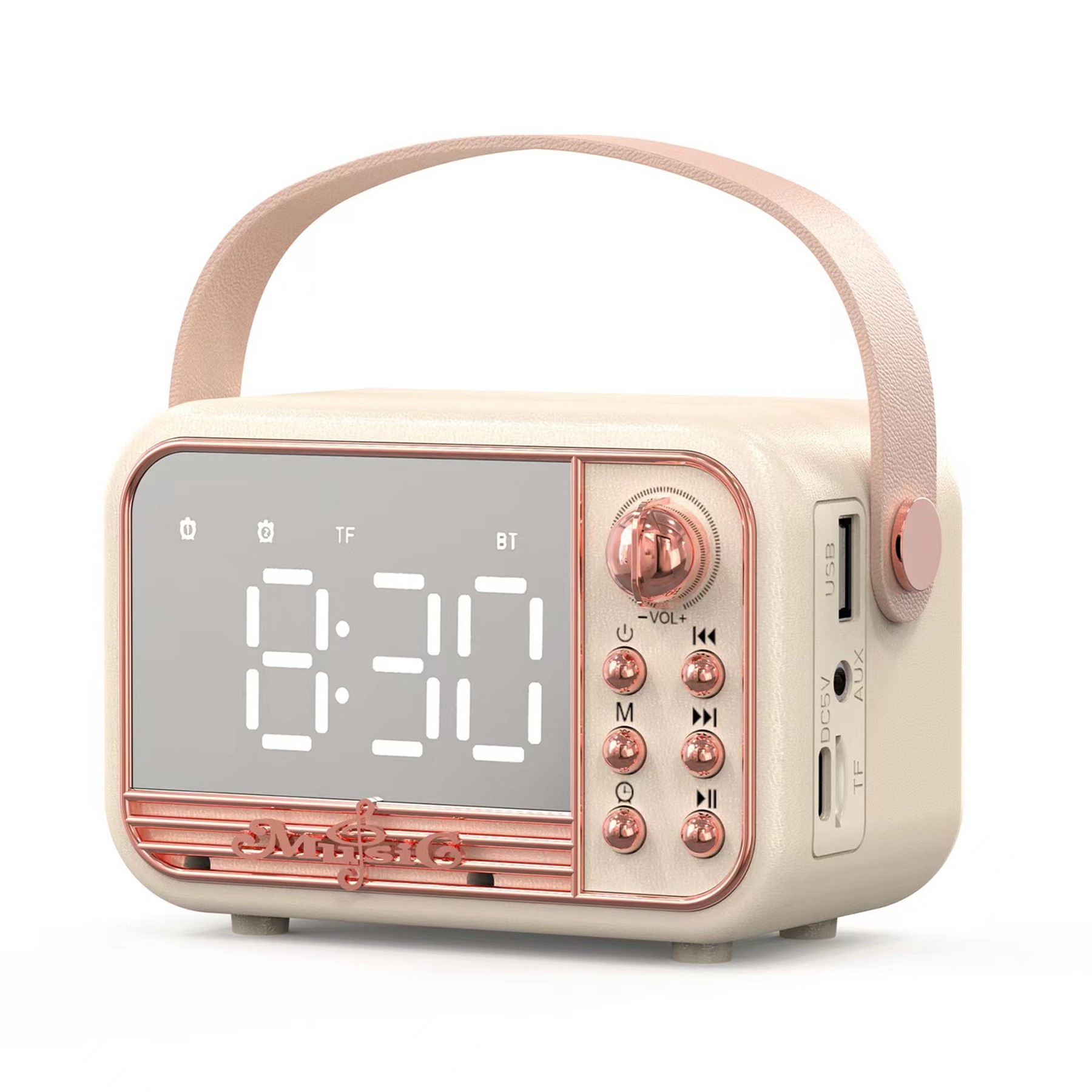 Retro Bluetooth Speaker w/Clock 3