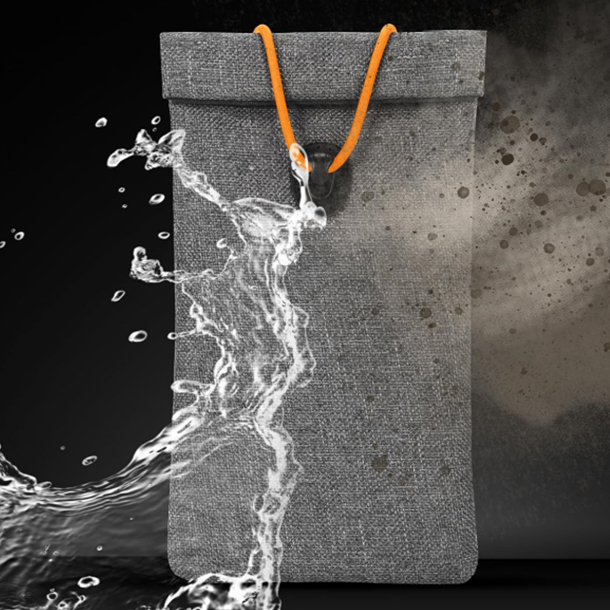 RFID Blocking Mobile Phone Pouch with Drawstring Closure 1