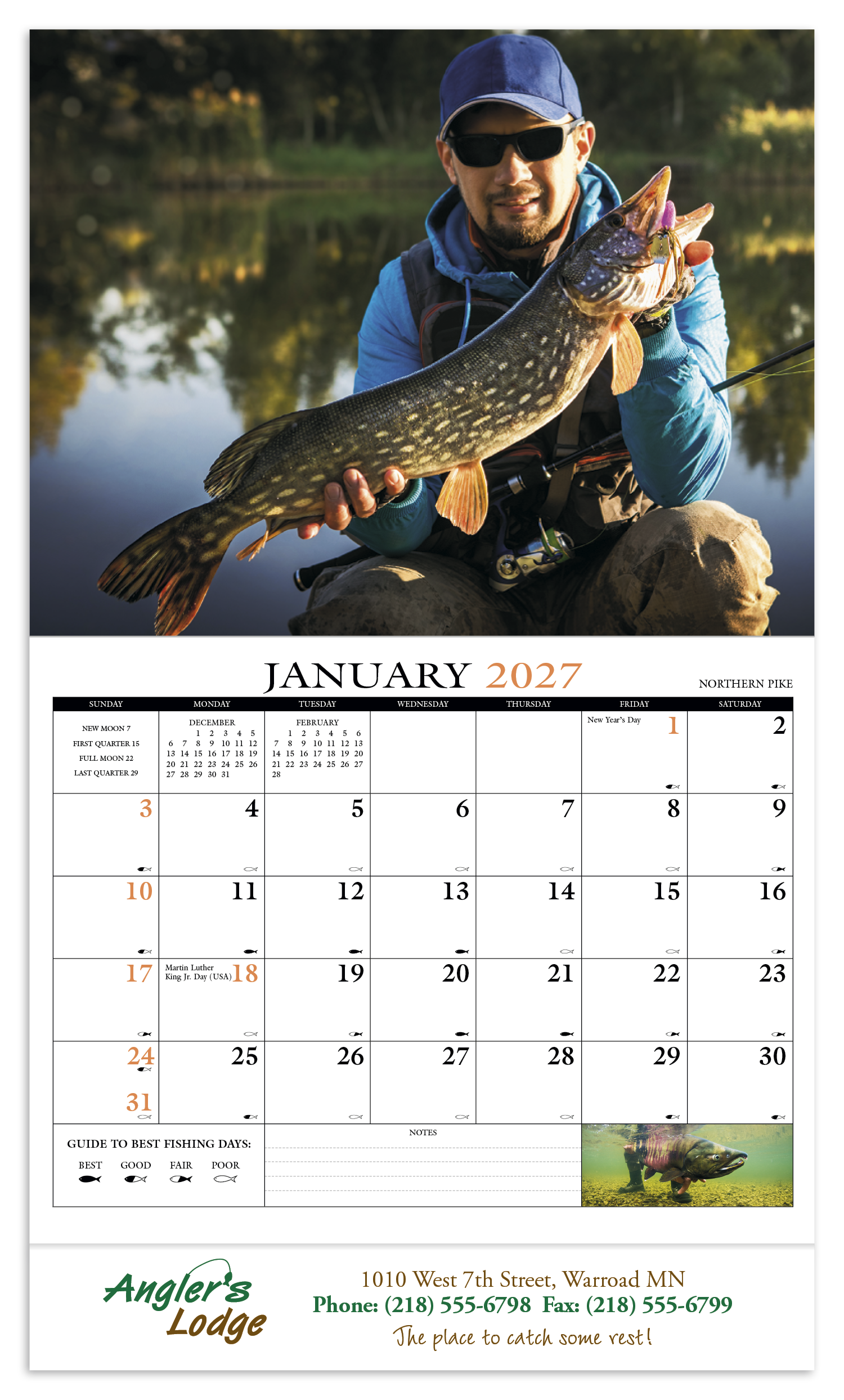 HotLine® Products Fishing Guide Appointment Calendar - Stapled 69