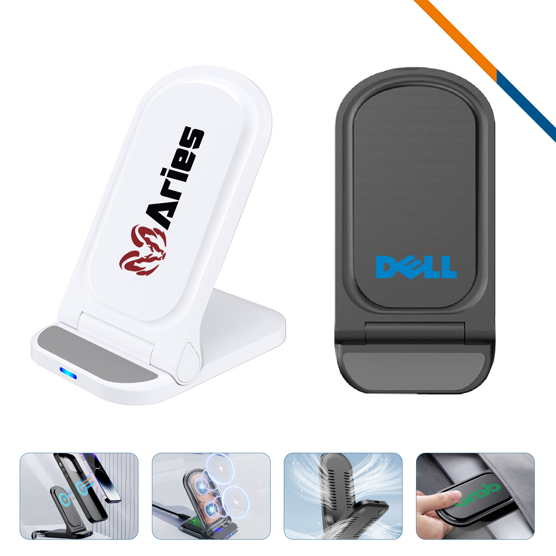 EnerFlow Foldable 15W Wireless Fast Charger Stand 2