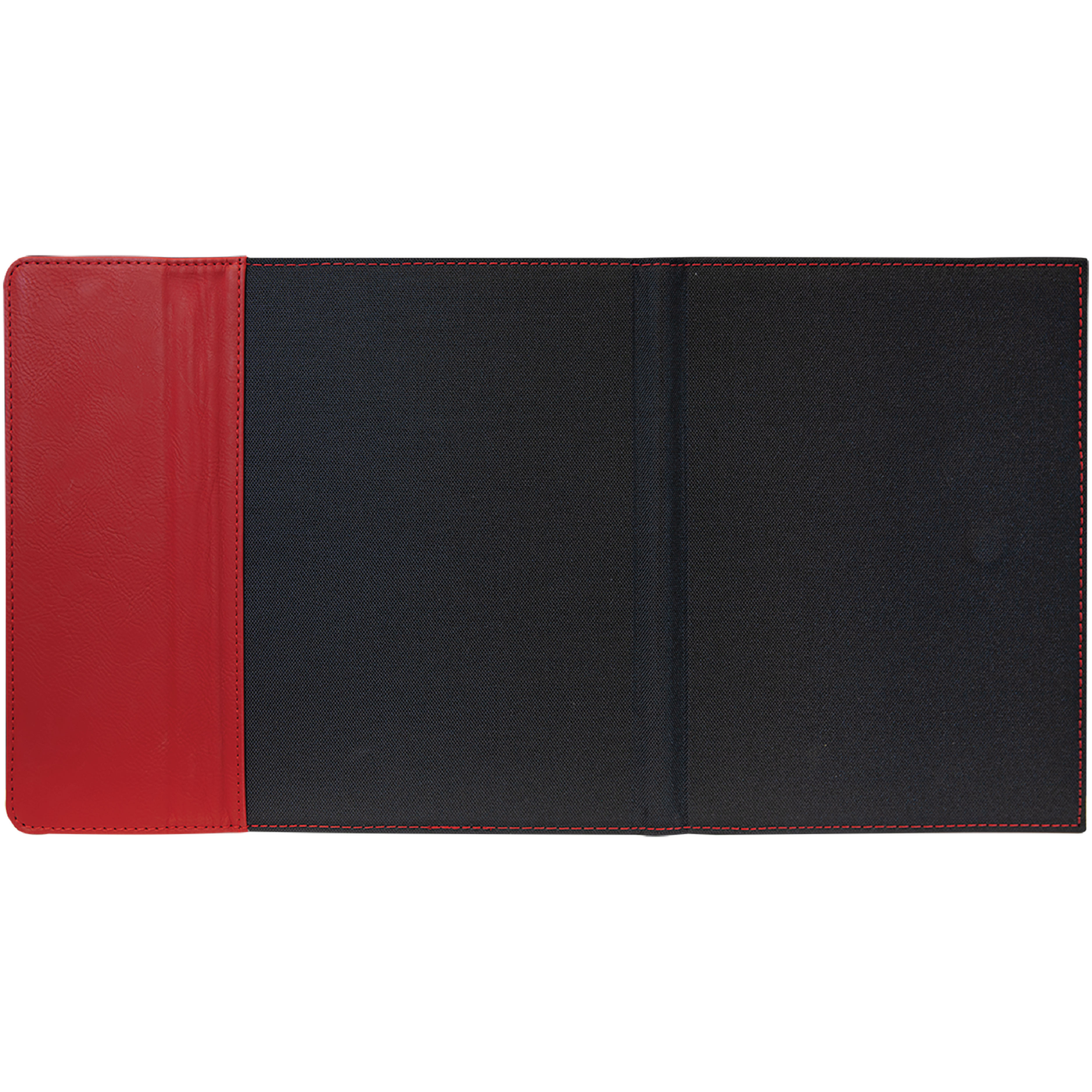 7" x 9" Red Leatherette & Black Canvas Portfolio 3