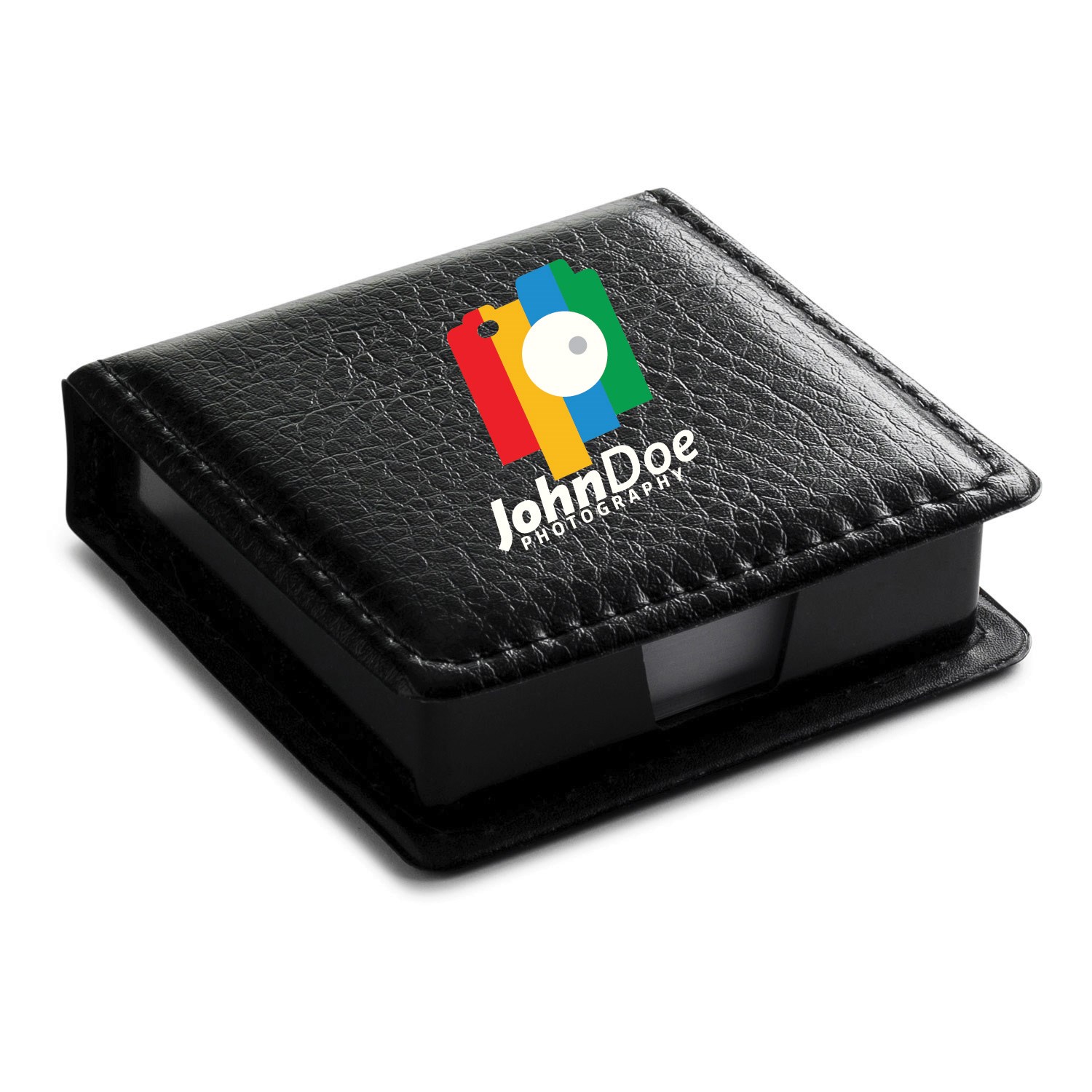 Leatherette Flip-Top Calendar Box with White Note Paper 4