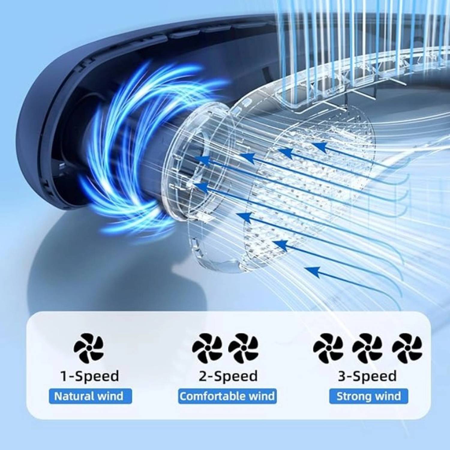 Portable USB Charging Neck Fan w/ Quiet Design 8