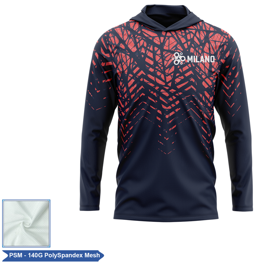 Unisex & Kids' Sublimation 140G Mesh Long Sleeve Hooded Tee 8
