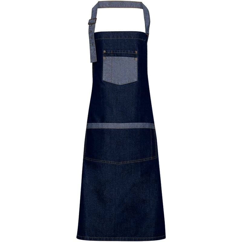 Artisan Collection By Reprime Unisex Domain Contrast Denim Bib Apron 14