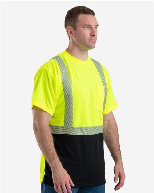 Men's Hi-Vis Class 2 Color Blocked Pocket T-Shirt - HVK017 8