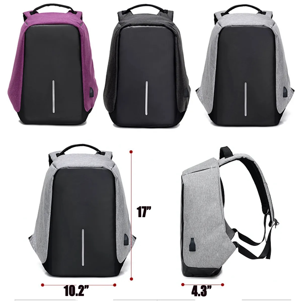 Anti-Theft Backpack with USB Charging Port 2