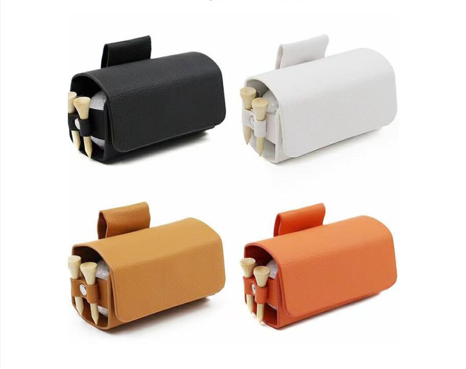 Premium PU Leather Golf Ball Holder with Tee Slots 1